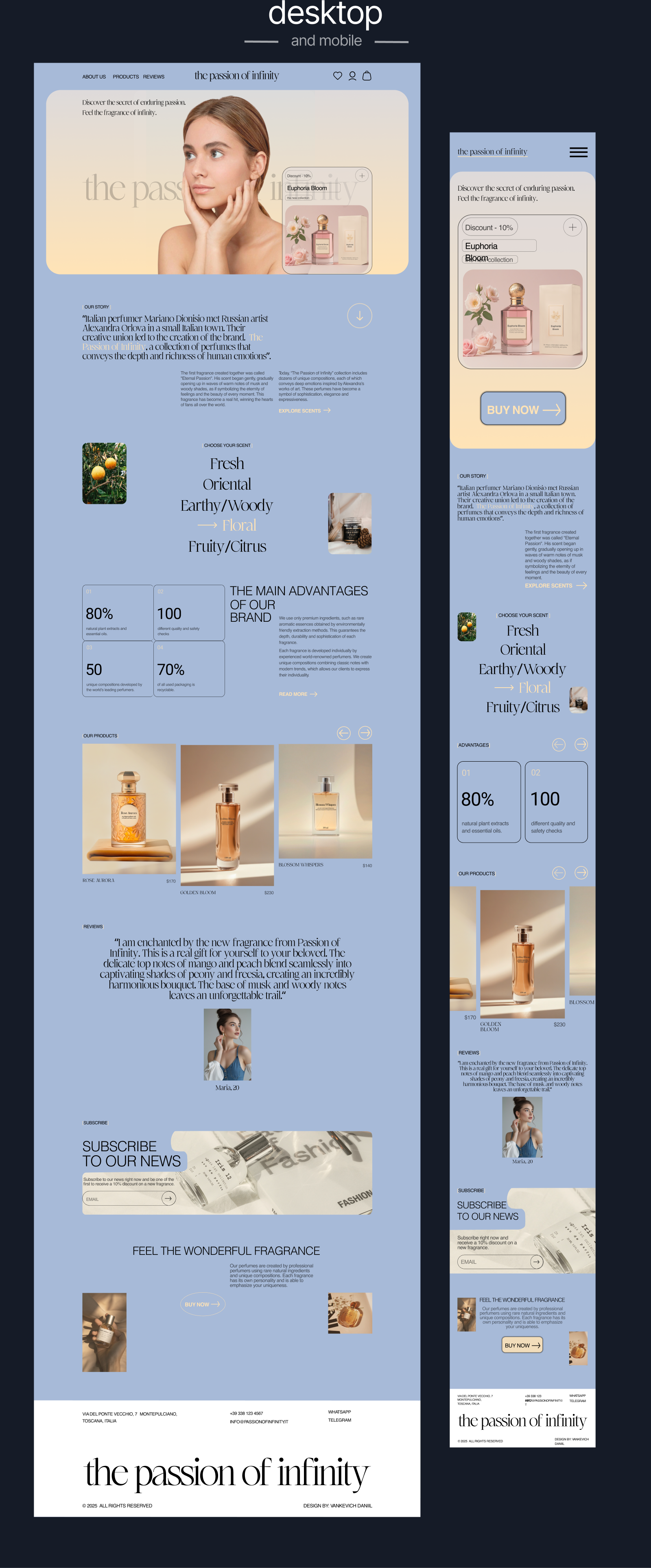 THE PASSION OF INFINITY | Landing page — Изображение №7 — Интерфейсы, Брендинг на Dprofile