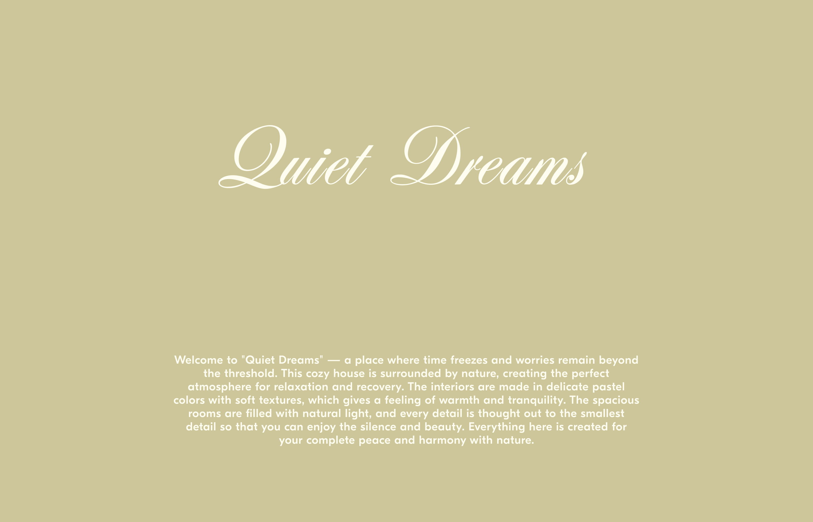 quiet dreams | фирменный стиль для гостиничного домика — Изображение №4 — Интерфейсы, Брендинг на Dprofile
