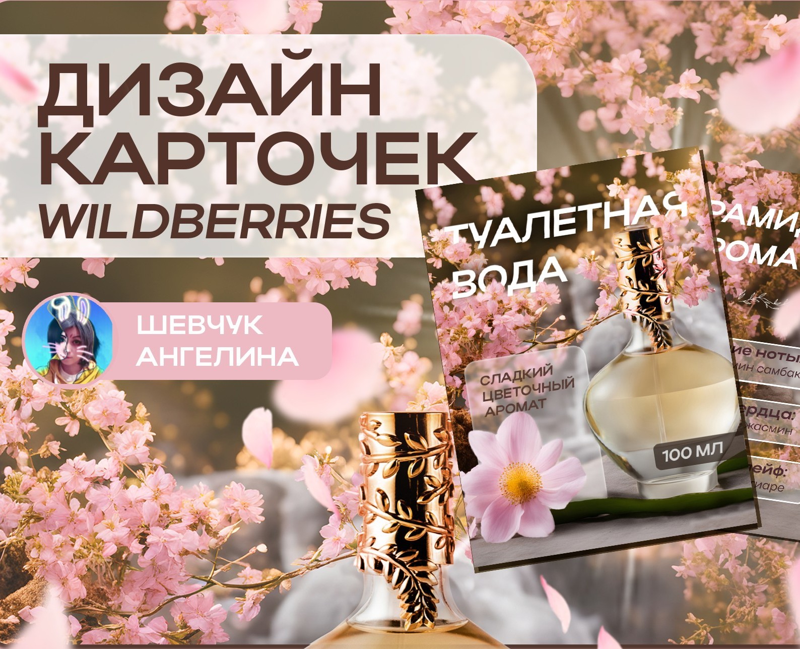 Дизайн бесшовной карточки для маркетплейса парфюмерия — Графика, Маркетинг на Dprofile