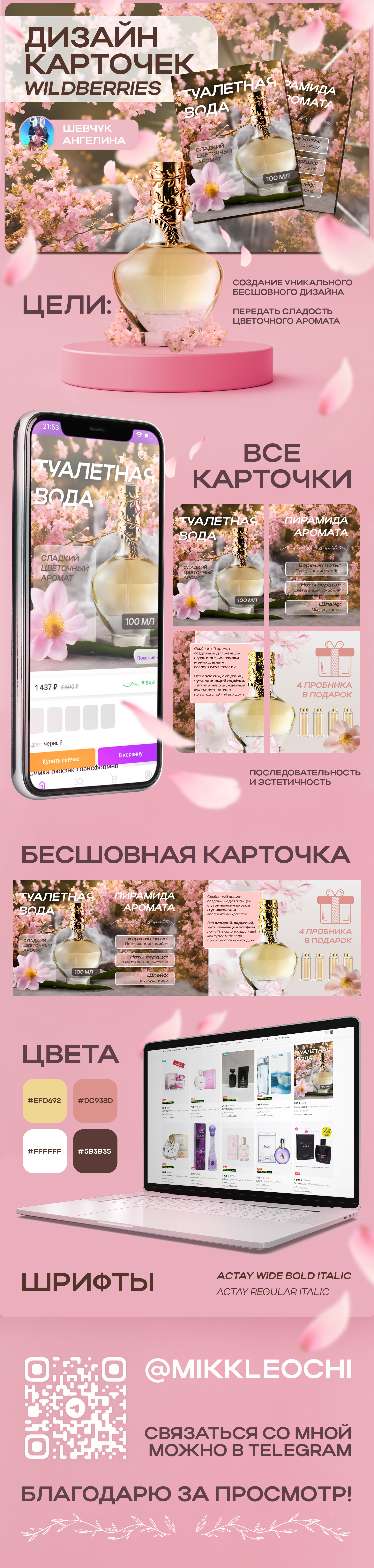 Дизайн бесшовной карточки для маркетплейса парфюмерия — Изображение №1 — Графика, Маркетинг на Dprofile