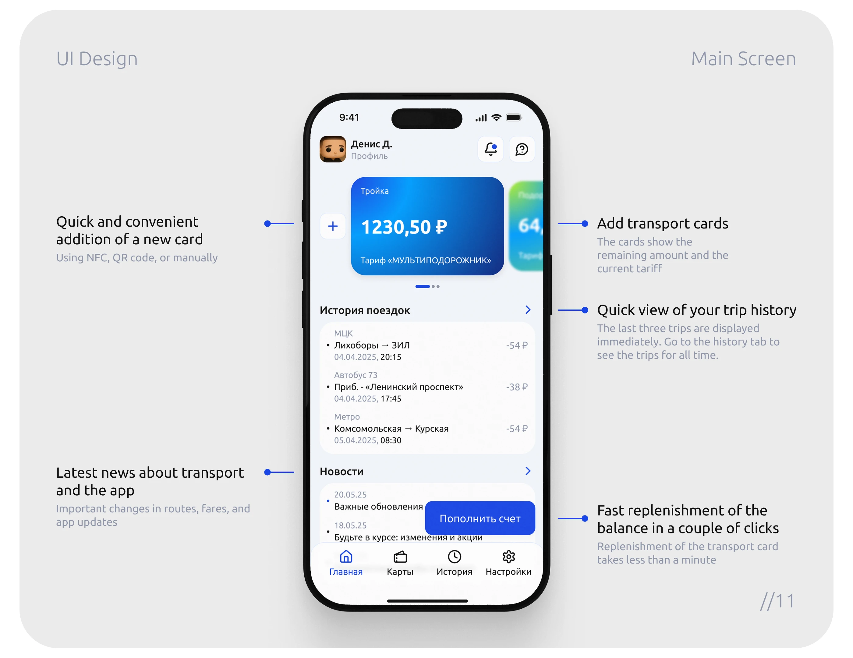 ТИКЕТ | Refilling transport cards app — Изображение №15 — Интерфейсы на Dprofile