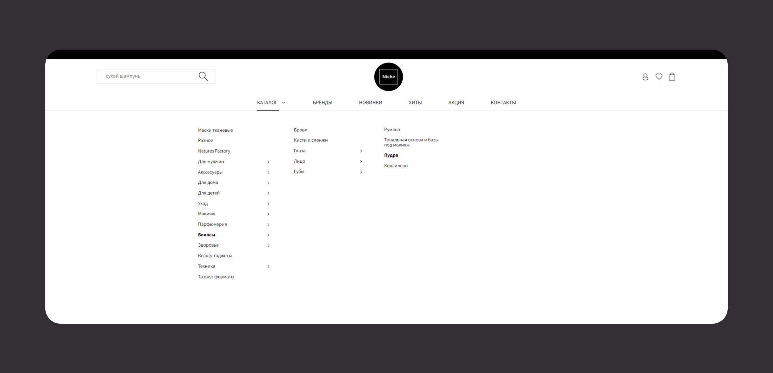 Интернет-магазин NICHÉ — Изображение №5 — Интерфейсы на Dprofile