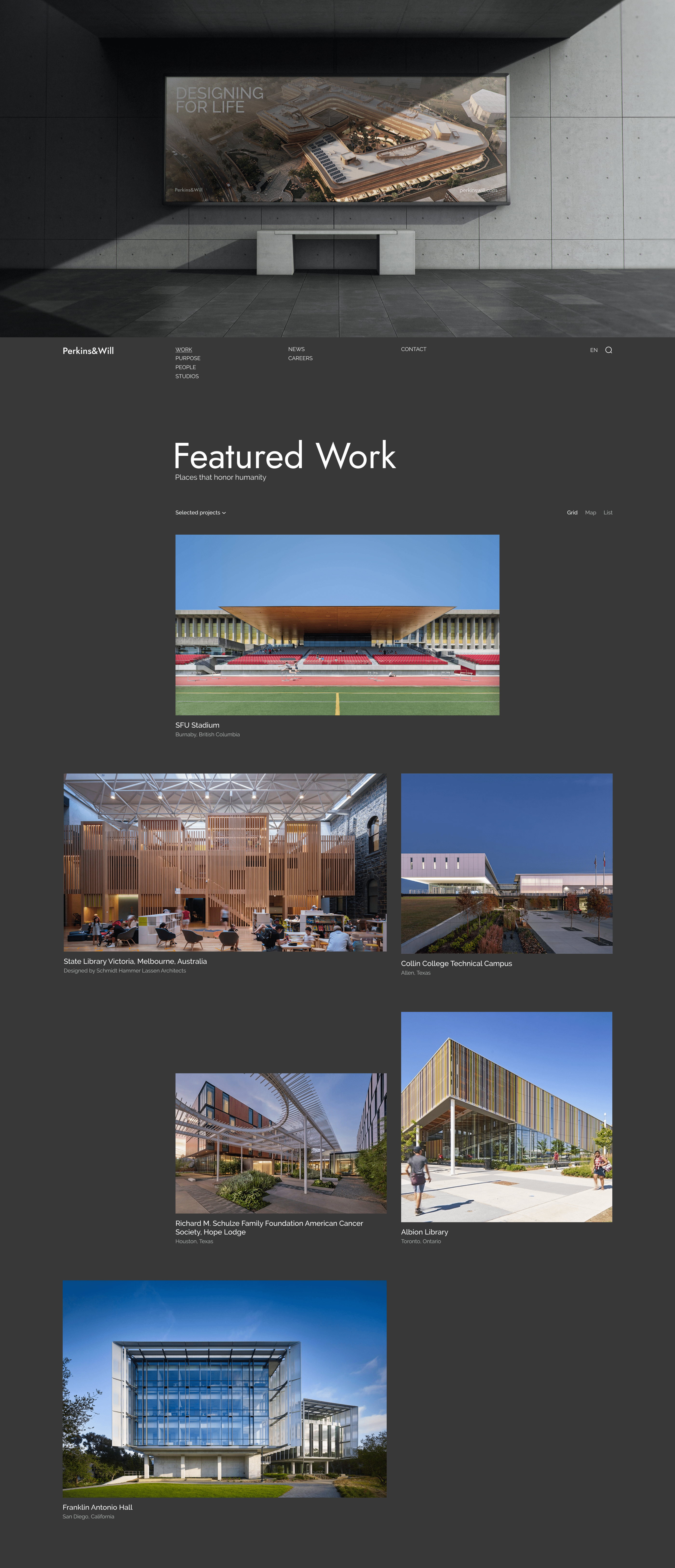 Perkins&Will | Corporate website redesign — Изображение №3 — Интерфейсы на Dprofile