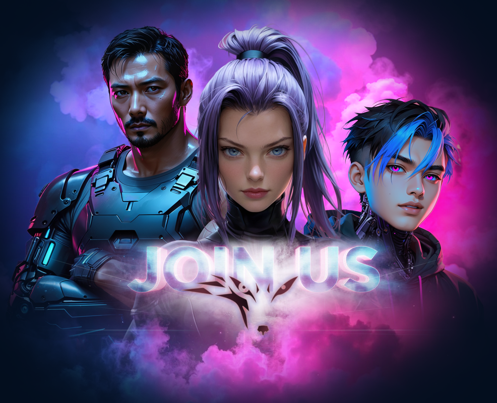 JOIN US — маскоты в киберпанк-стиле для игрового клуба — Брендинг, Иллюстрация на Dprofile