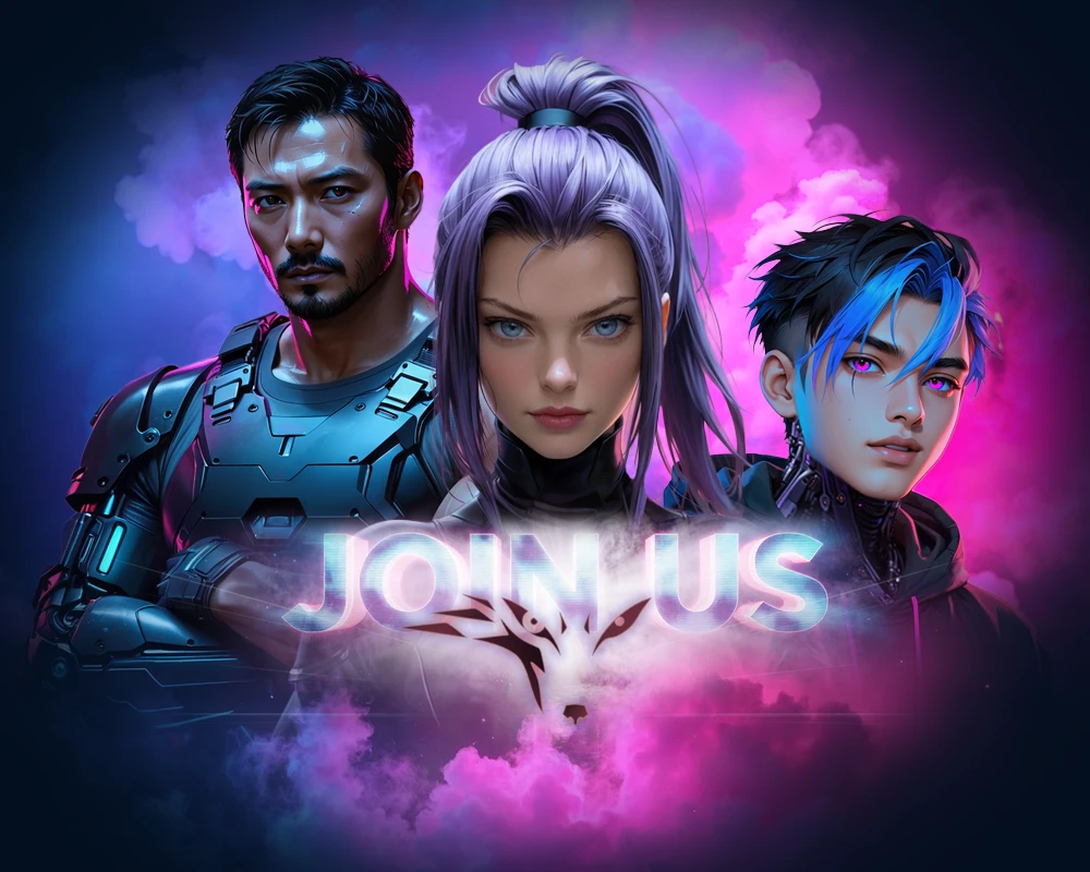 JOIN US — маскоты в киберпанк-стиле для игрового клуба — Изображение №1 — Брендинг, Иллюстрация на Dprofile