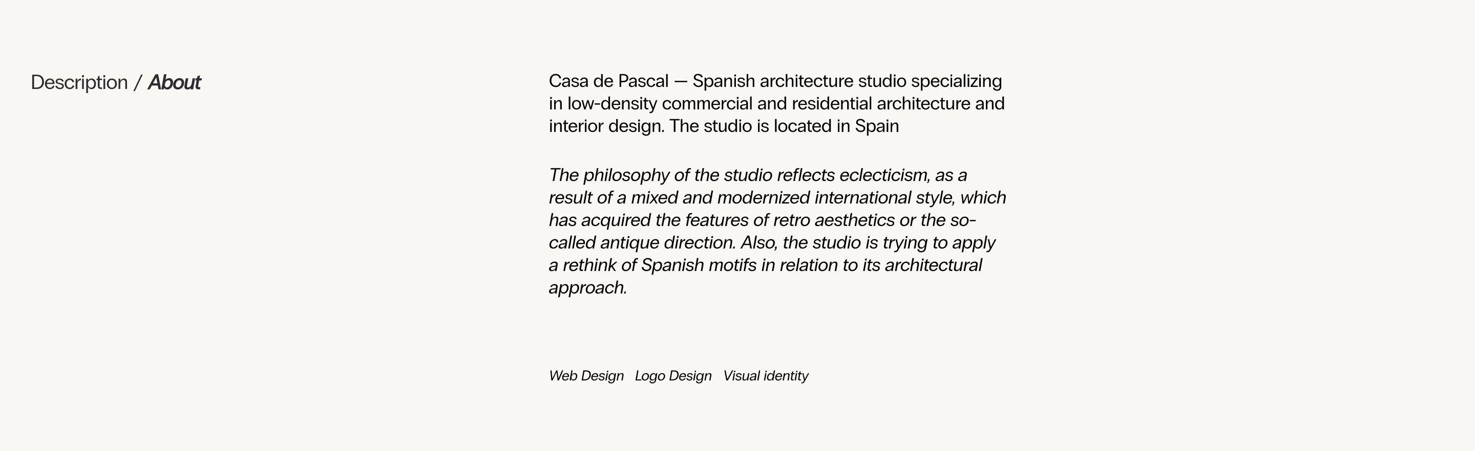 Фирменный стиль для архитектурной студии Casa de Pascal — Изображение №2 — Брендинг на Dprofile