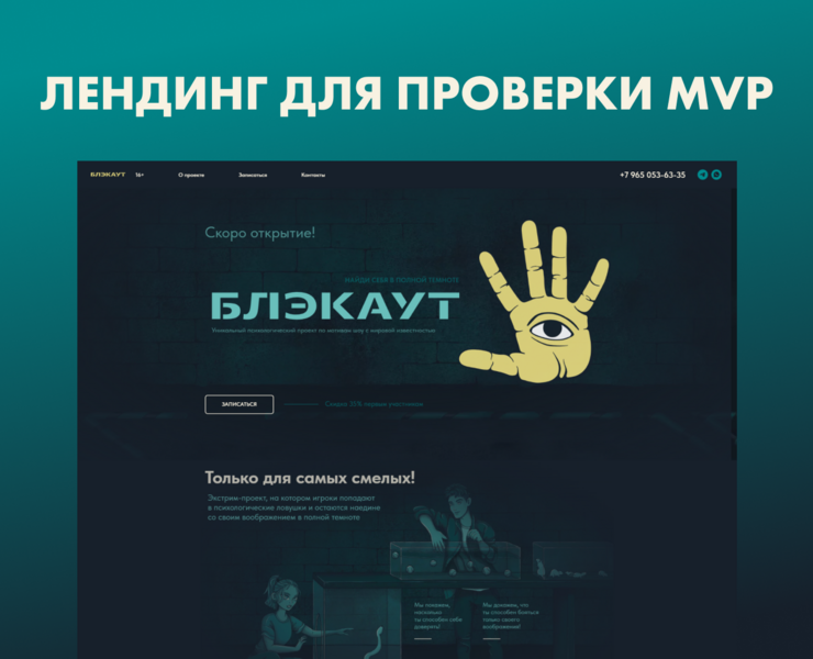 Лендинг для проверки идеи проекта на Dprofile
