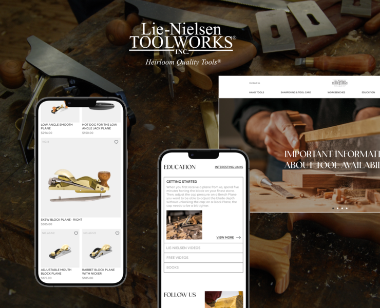 Lie-Nielsen Toolworks | E-commerce redesign на Dprofile