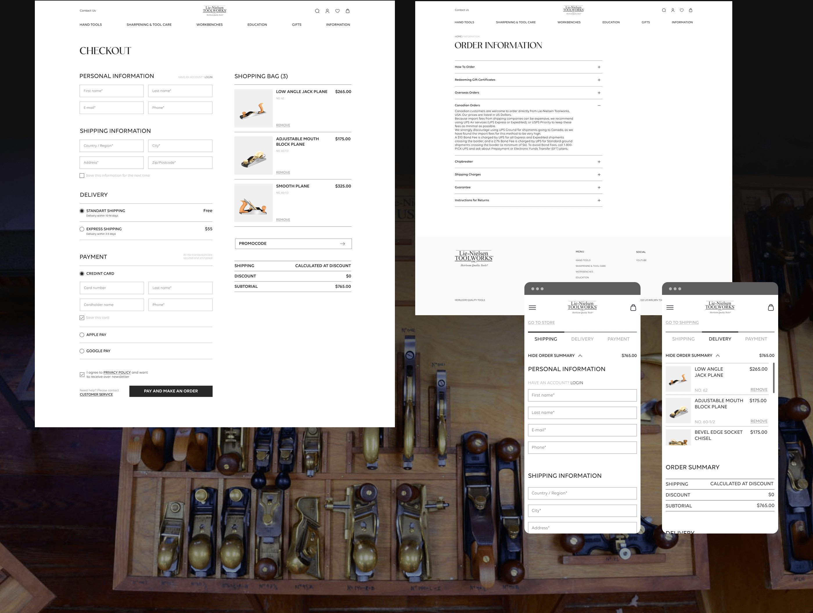 Lie-Nielsen Toolworks | E-commerce redesign — Изображение №9 — Интерфейсы на Dprofile