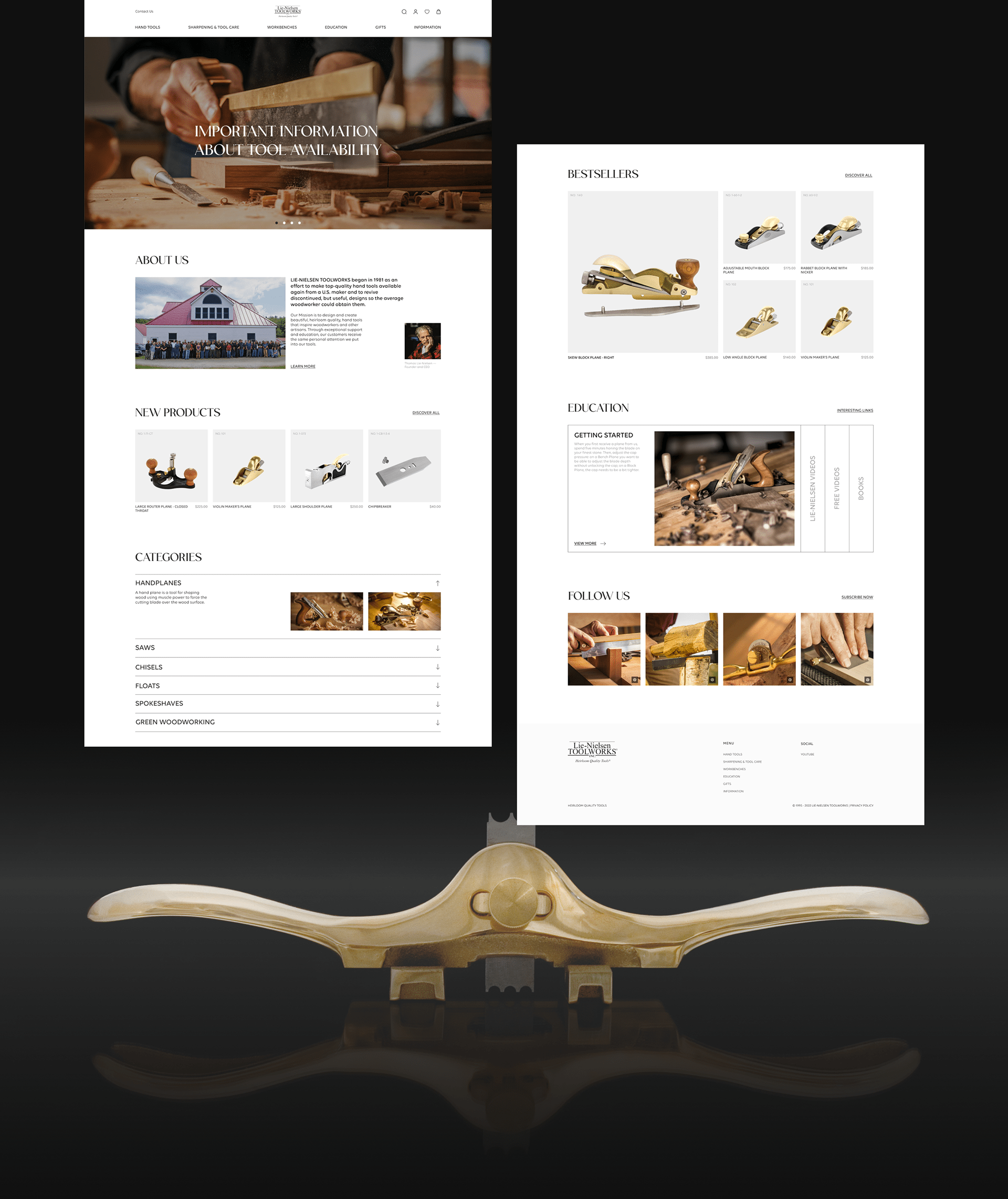 Lie-Nielsen Toolworks | E-commerce redesign — Изображение №3 — Интерфейсы на Dprofile