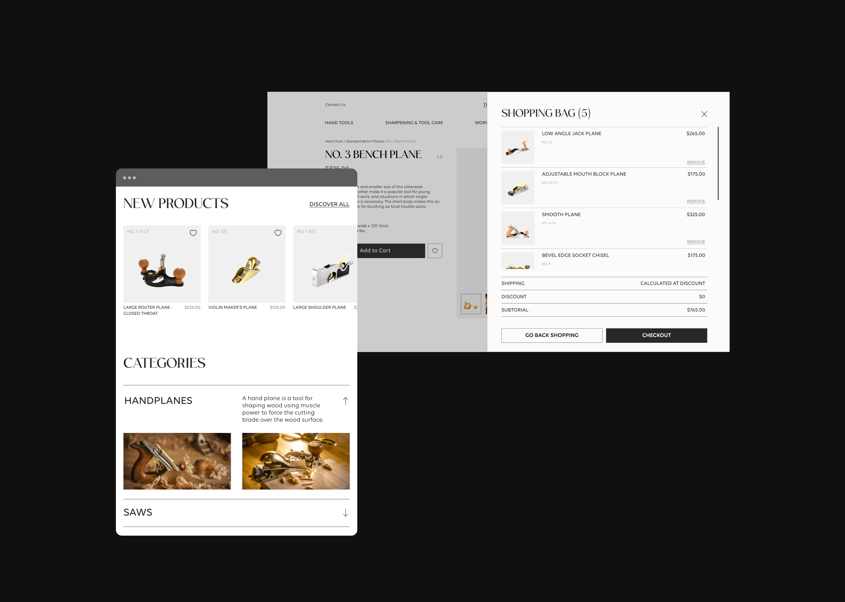 Lie-Nielsen Toolworks | E-commerce redesign — Изображение №7 — Интерфейсы на Dprofile