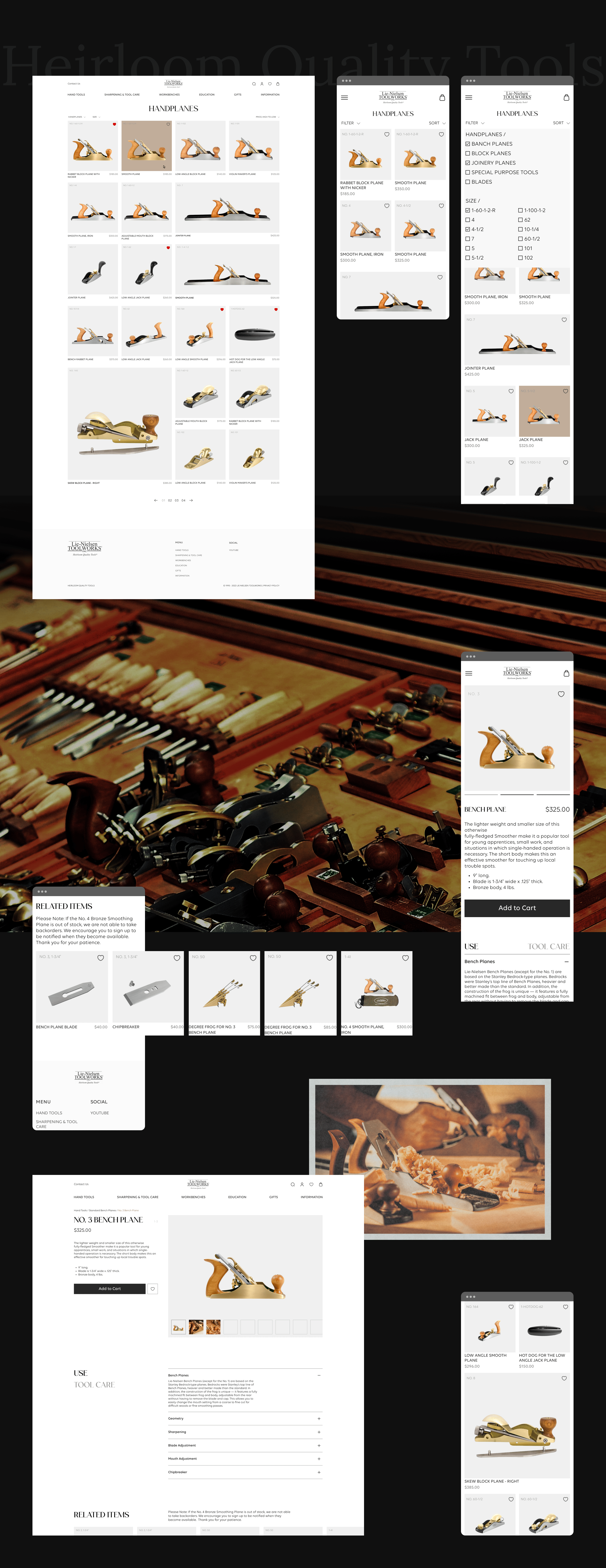 Lie-Nielsen Toolworks | E-commerce redesign — Изображение №5 — Интерфейсы на Dprofile