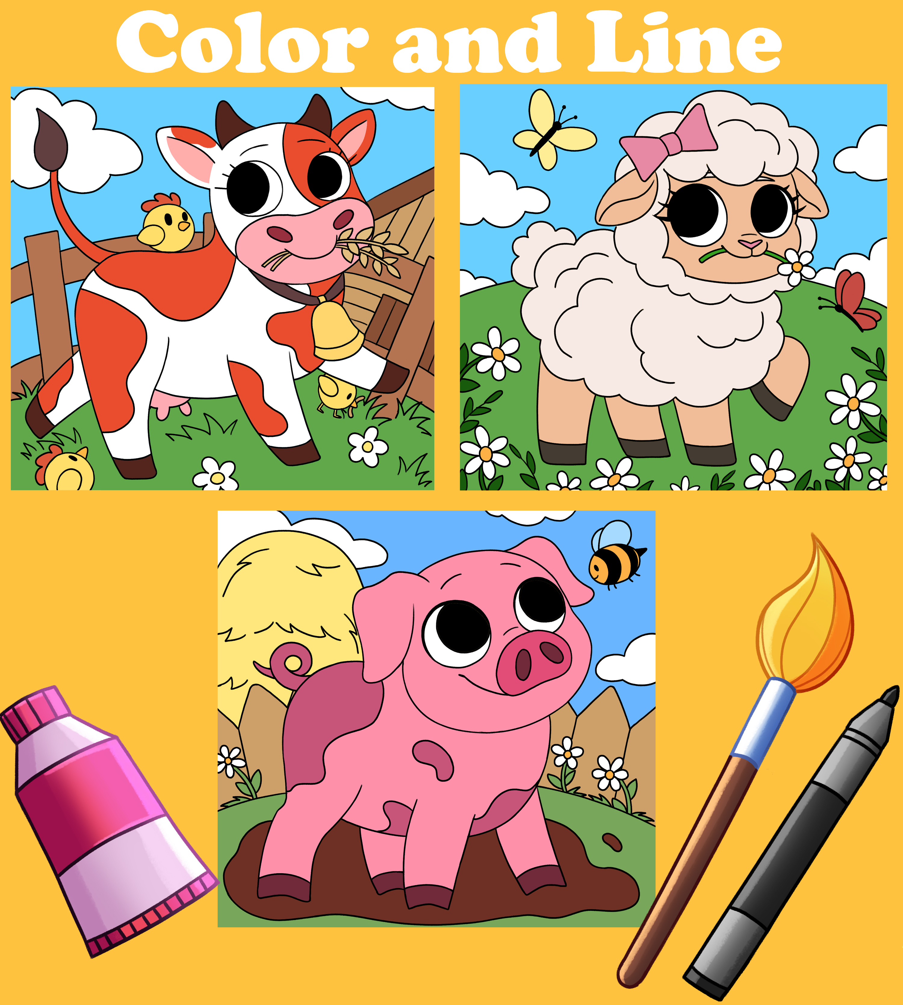 Farm animal puzzles — Изображение №4 — Иллюстрация, Графика на Dprofile