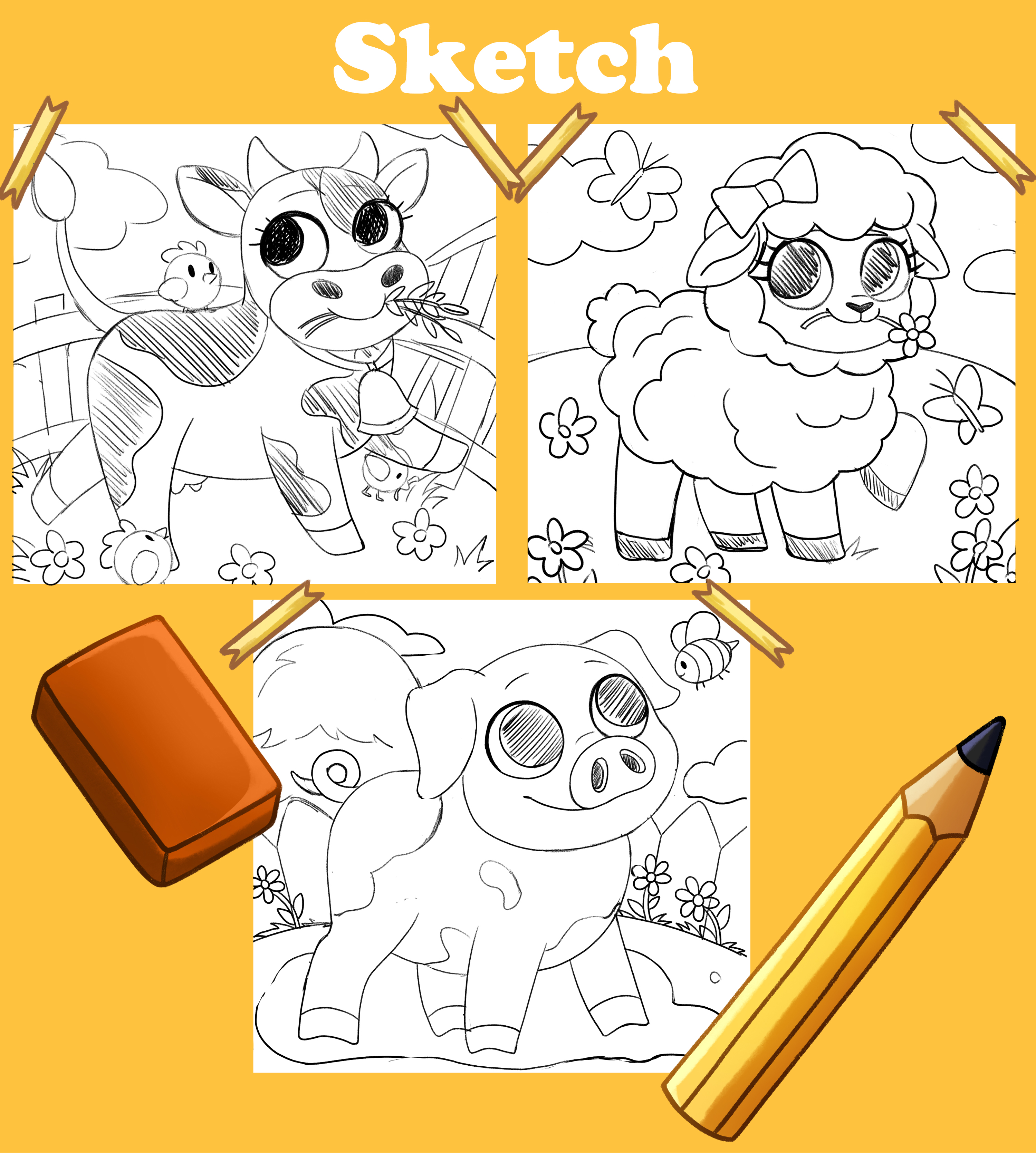 Farm animal puzzles — Изображение №3 — Иллюстрация, Графика на Dprofile