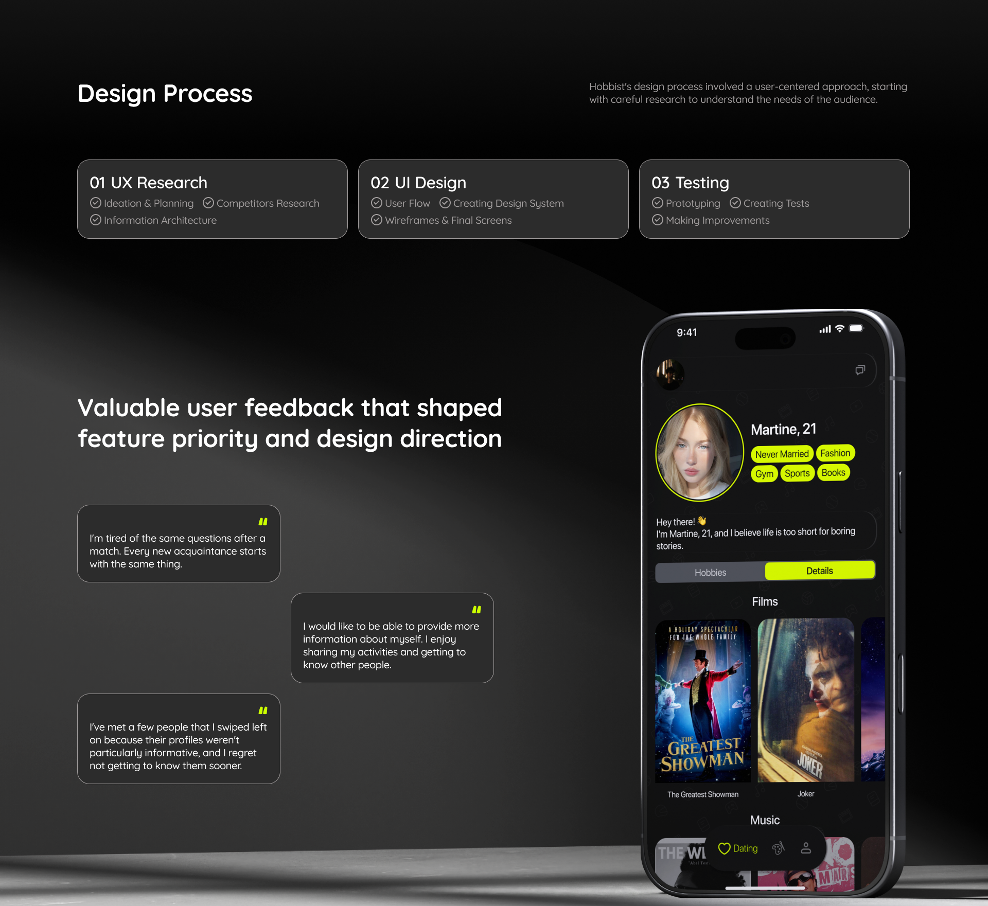 Hobbist - Dating App | UX/UI Design — Изображение №4 — Интерфейсы на Dprofile