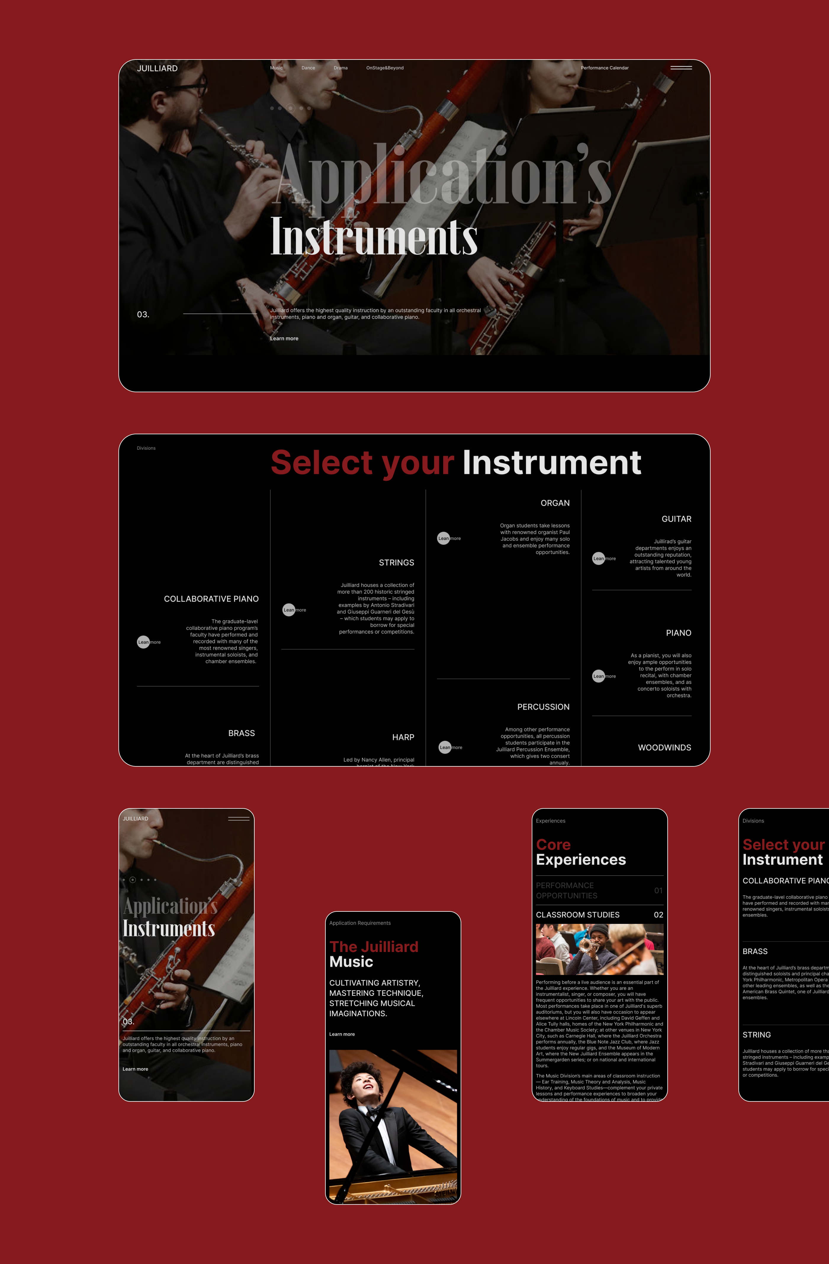 Juilliard | Redesign education — Изображение №8 — Интерфейсы на Dprofile