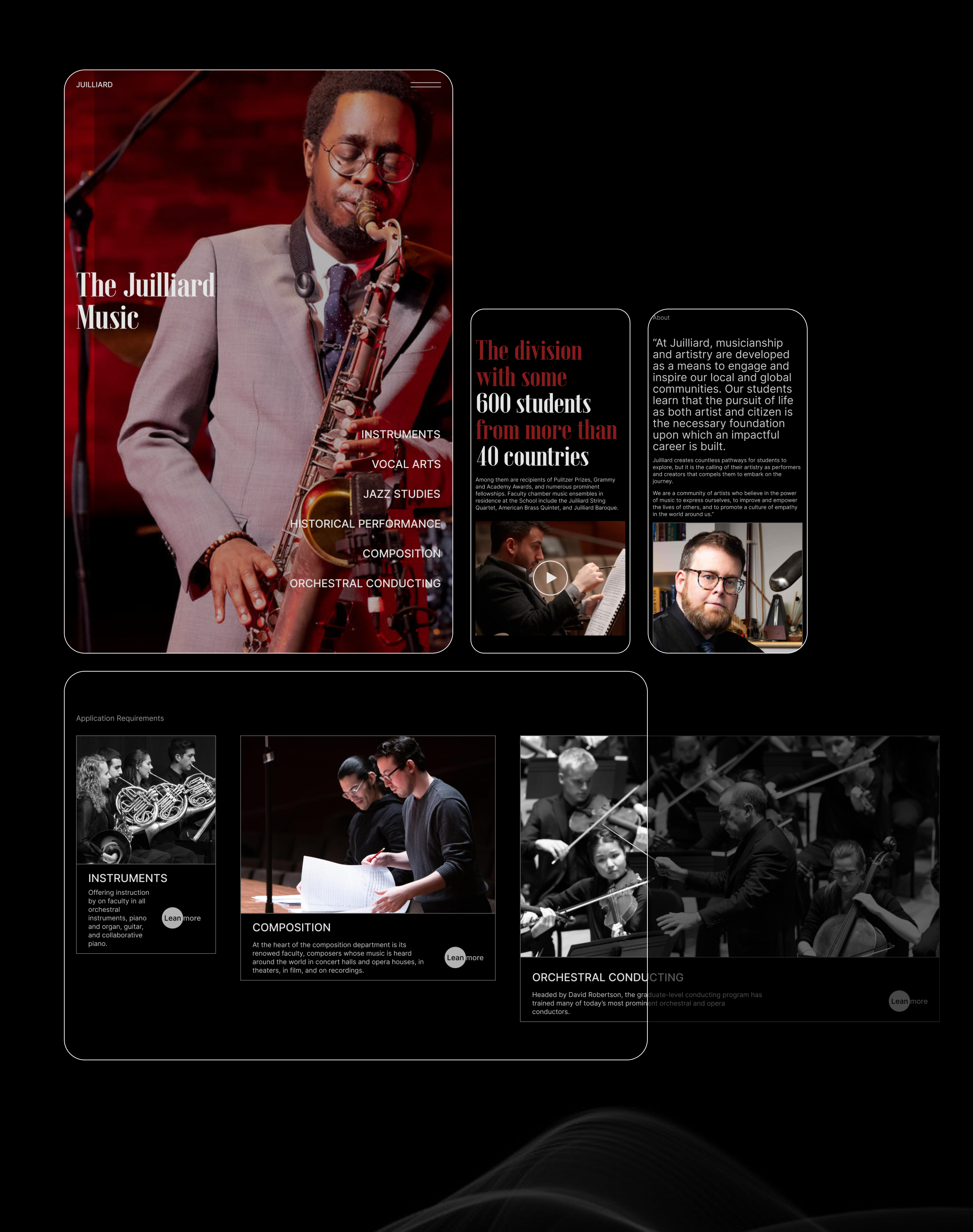 Juilliard | Redesign education — Изображение №5 — Интерфейсы на Dprofile
