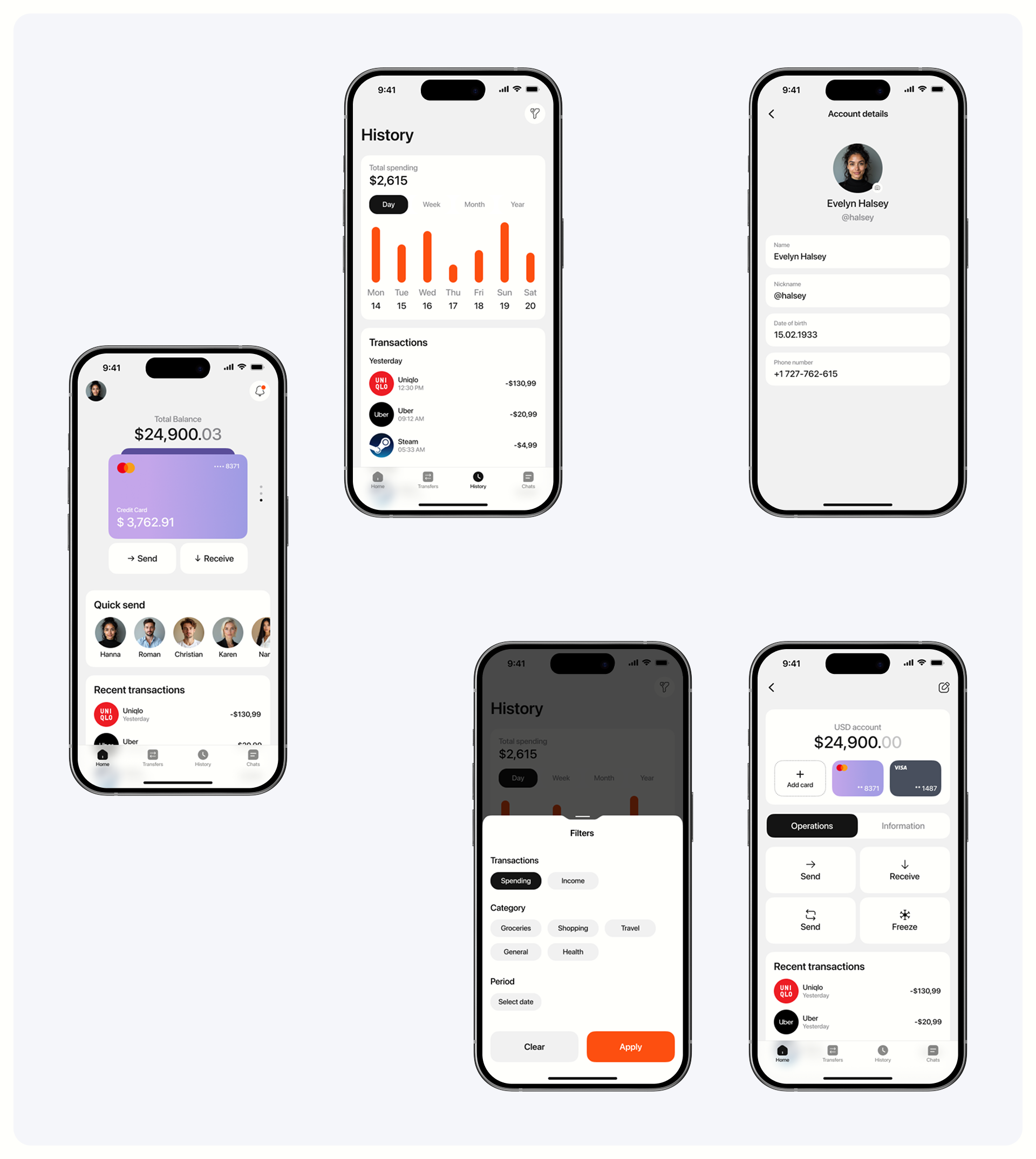 Echo - mobile bank — Изображение №3 — Интерфейсы, Анимация на Dprofile