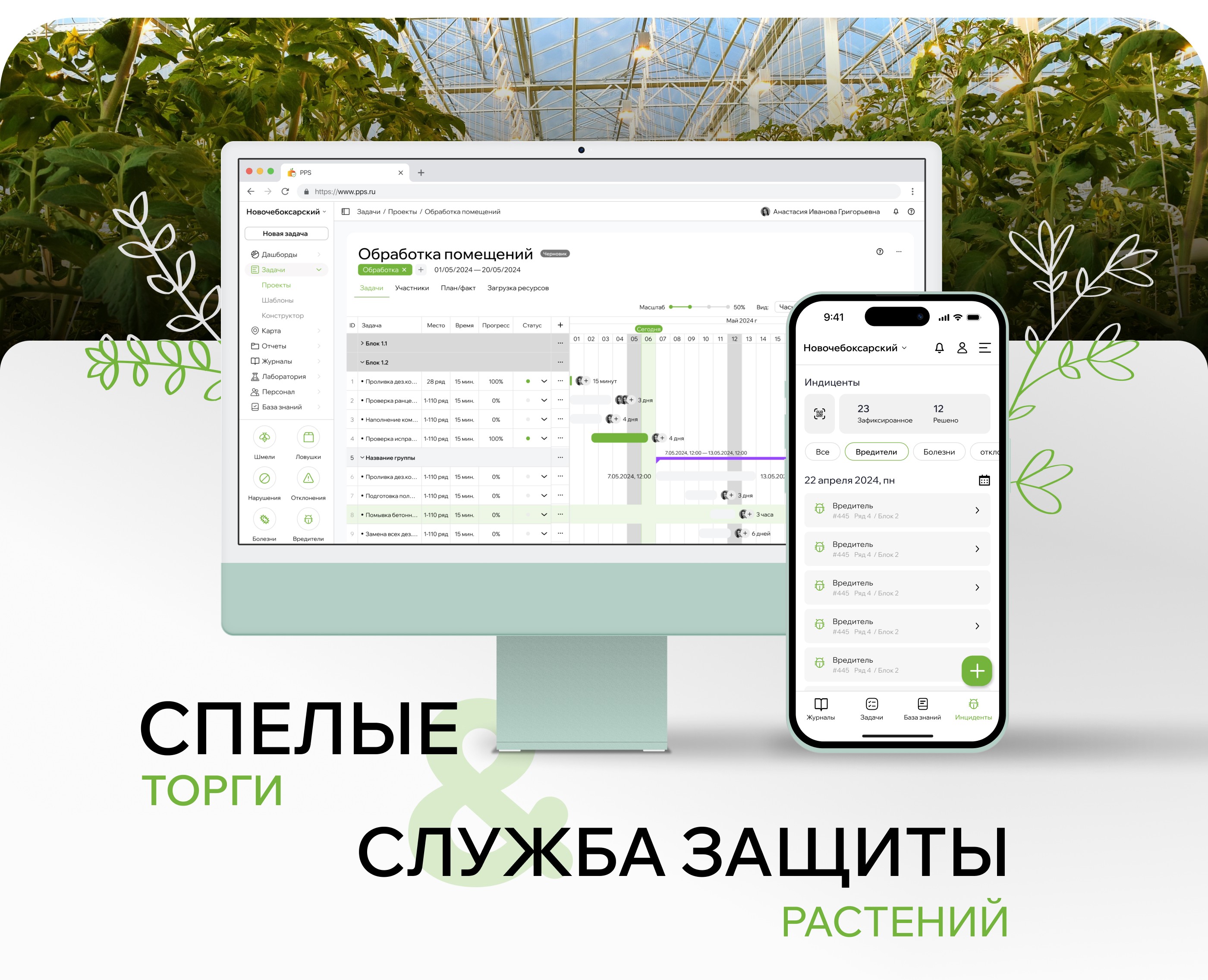 Спелые торги и служба защиты растений — Интерфейсы, Брендинг на Dprofile