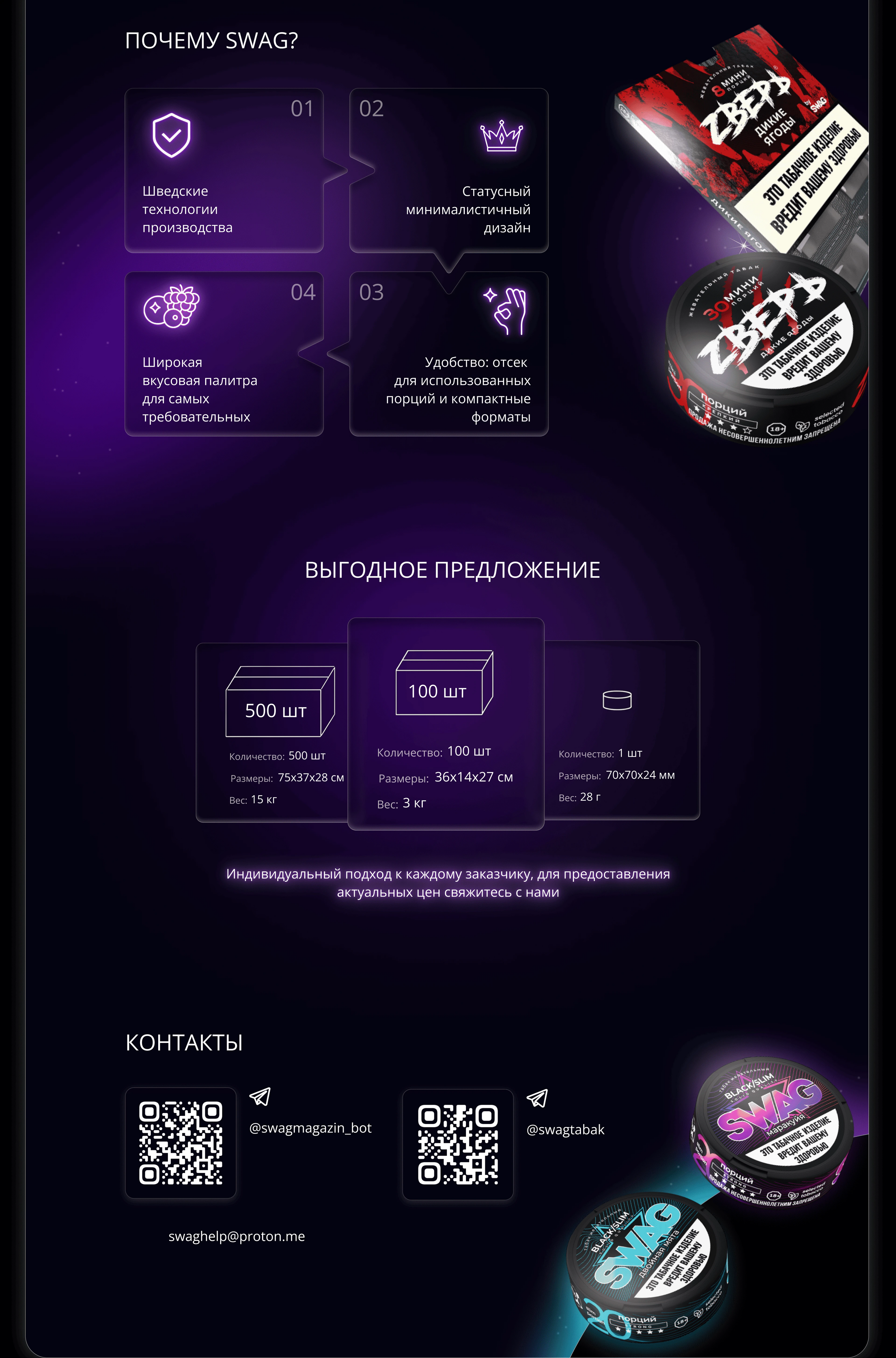 Сайт визитка для SWAG | Landing Page — Изображение №5 — Интерфейсы на Dprofile
