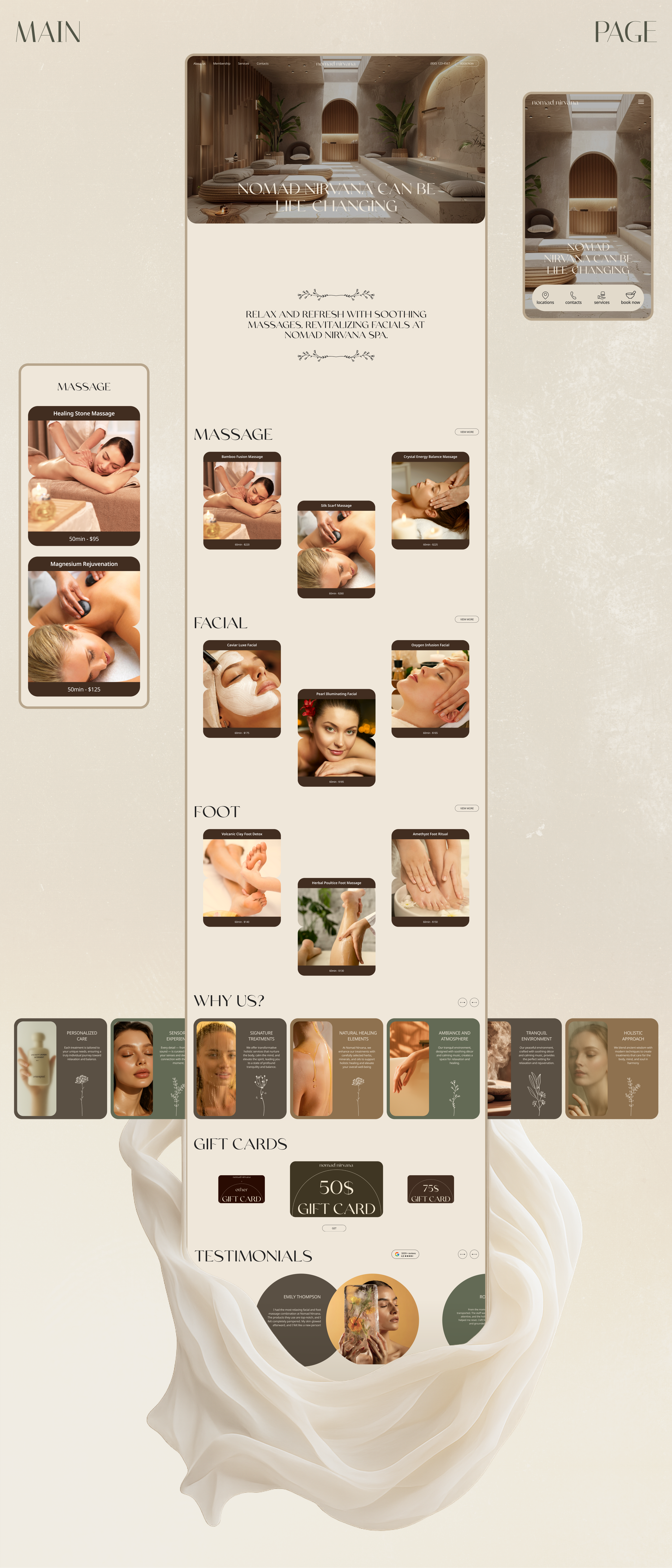 Wellness SPA | Salon | website design | UI/UX — Изображение №3 — Интерфейсы, Брендинг на Dprofile