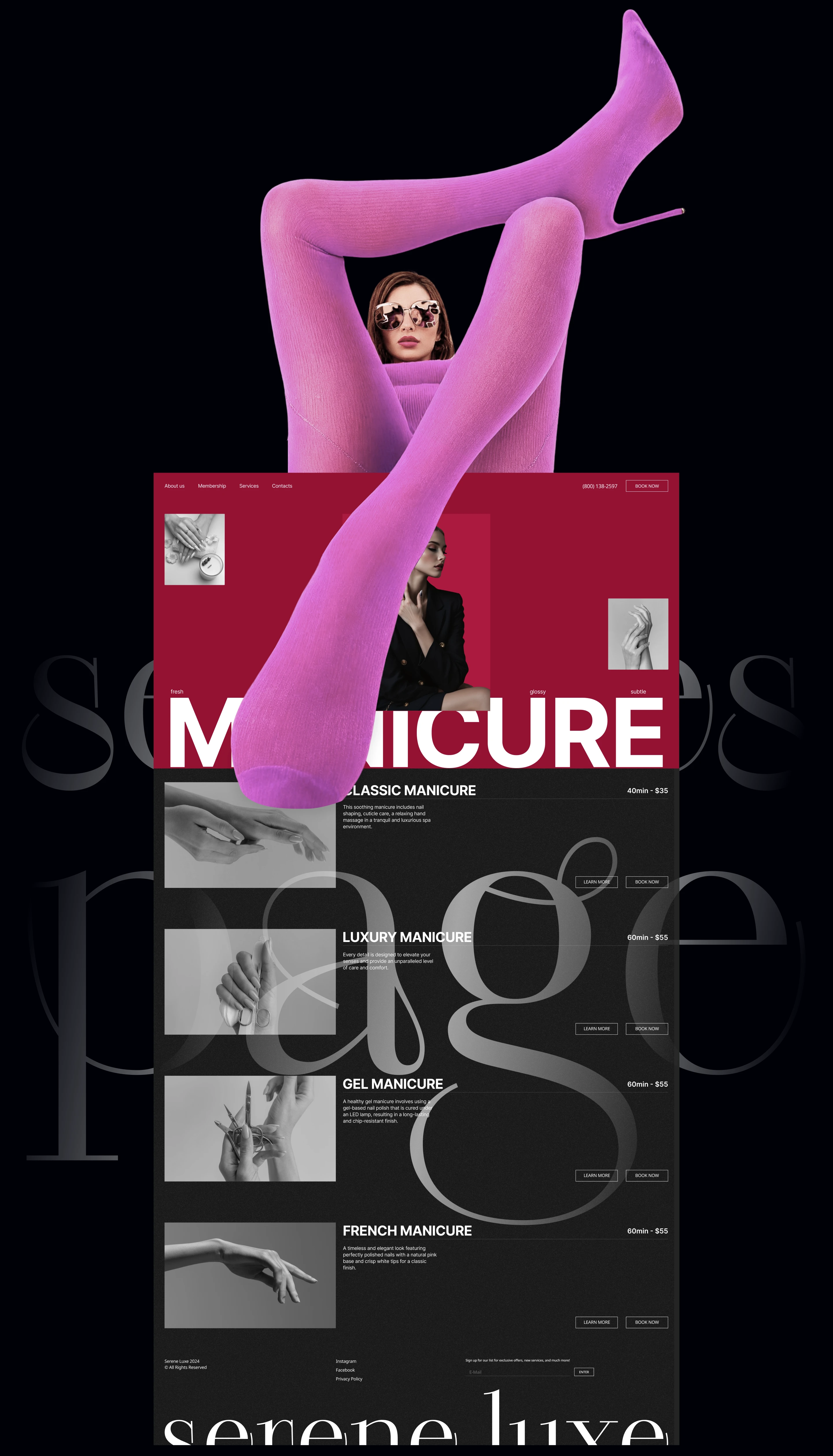 Nails Salon Website | Serene Luxe — Изображение №8 — Интерфейсы, Брендинг на Dprofile