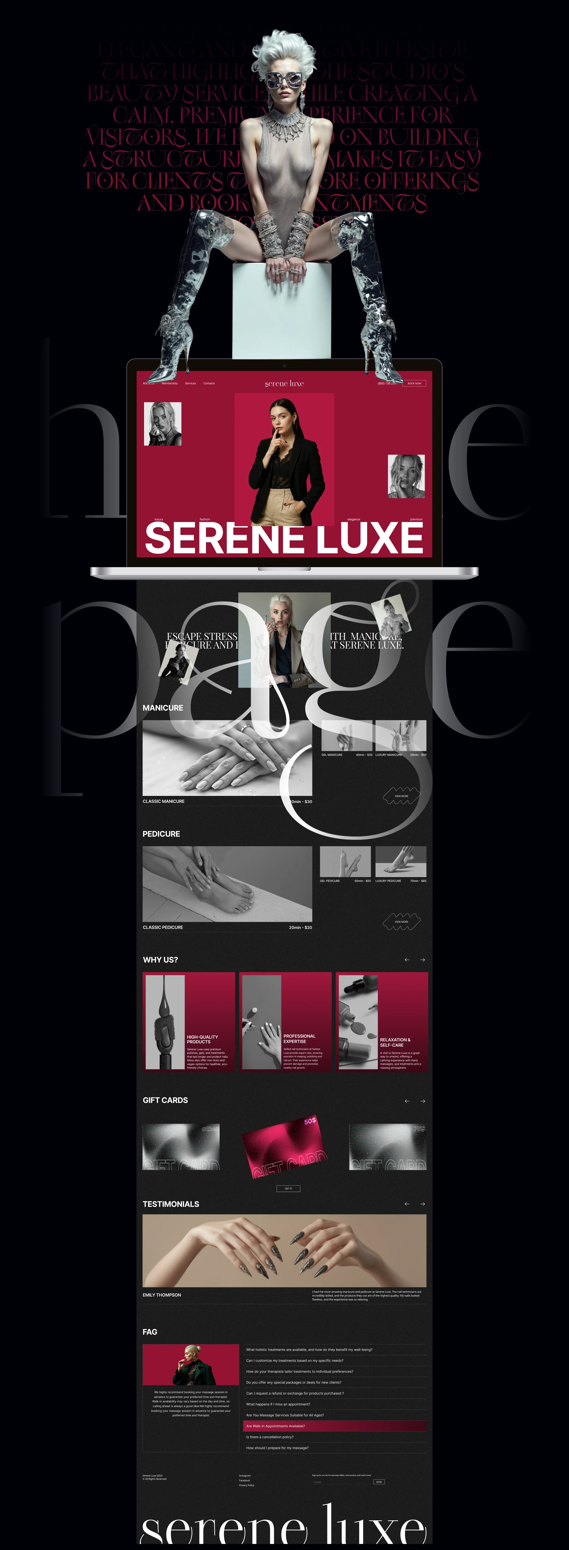 Nails Salon Website | Serene Luxe — Изображение №2 — Интерфейсы, Брендинг на Dprofile