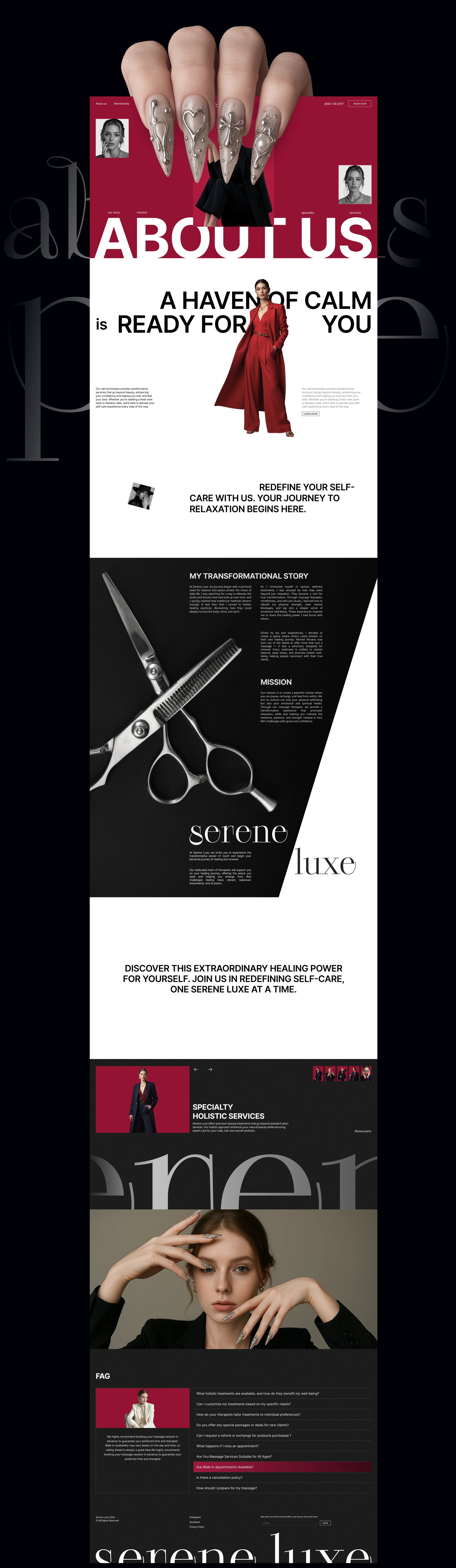 Nails Salon Website | Serene Luxe — Изображение №4 — Интерфейсы, Брендинг на Dprofile