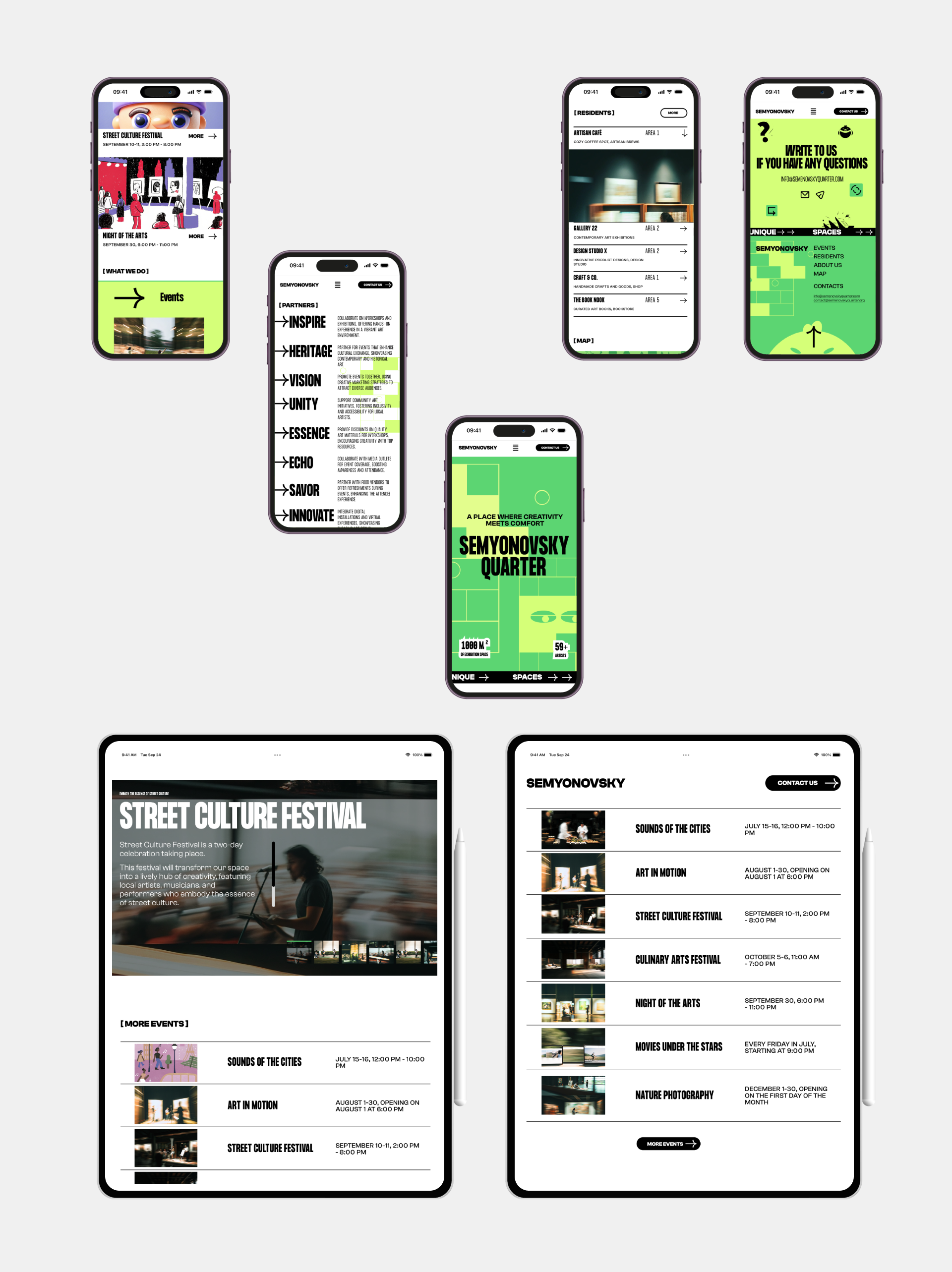 Corporate design | Semyonovsky Quarter, art space — Изображение №8 — Интерфейсы на Dprofile