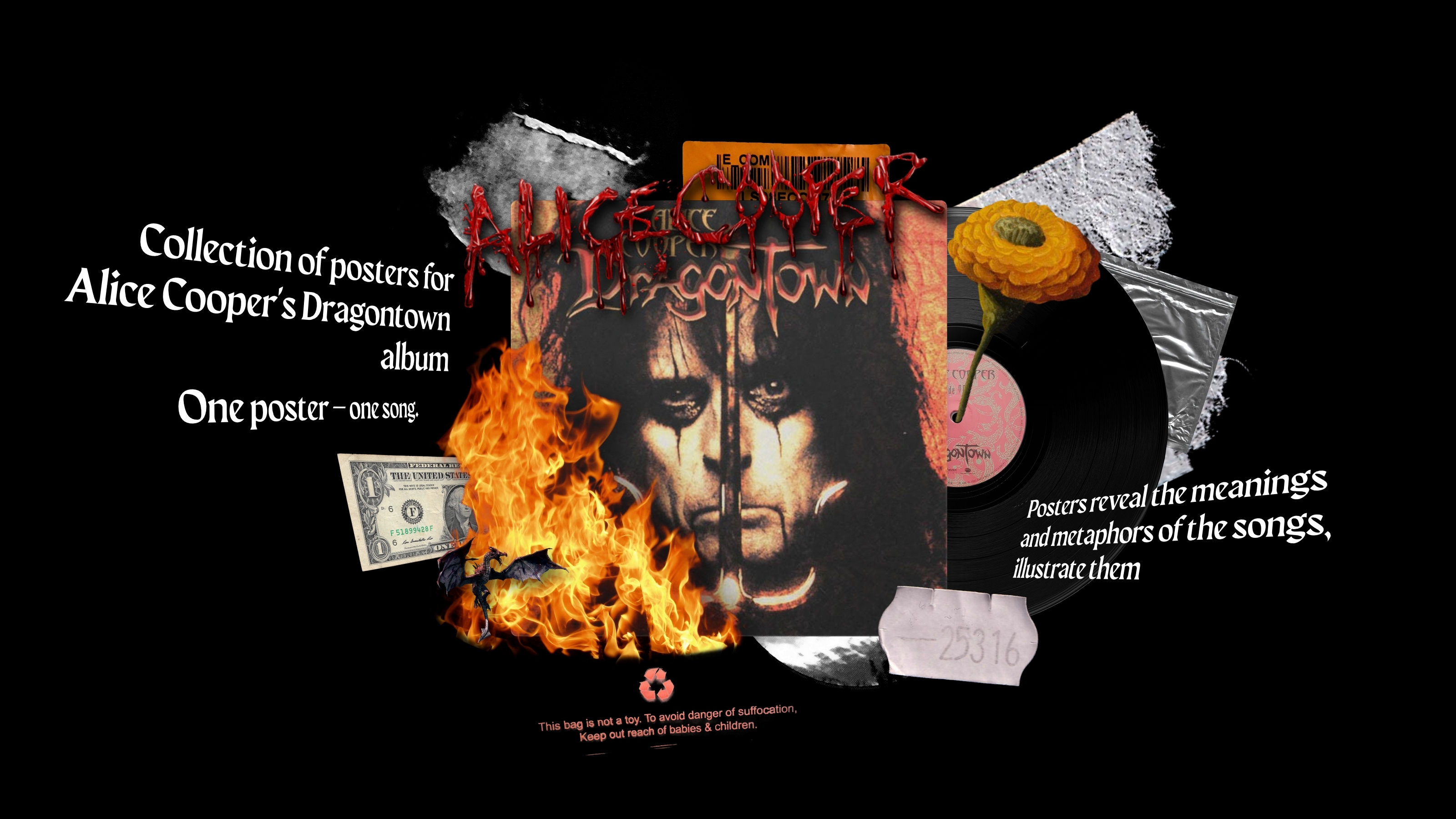 Posters for Alice Cooper's Dragontown — Изображение №1 — Иллюстрация, Графика на Dprofile