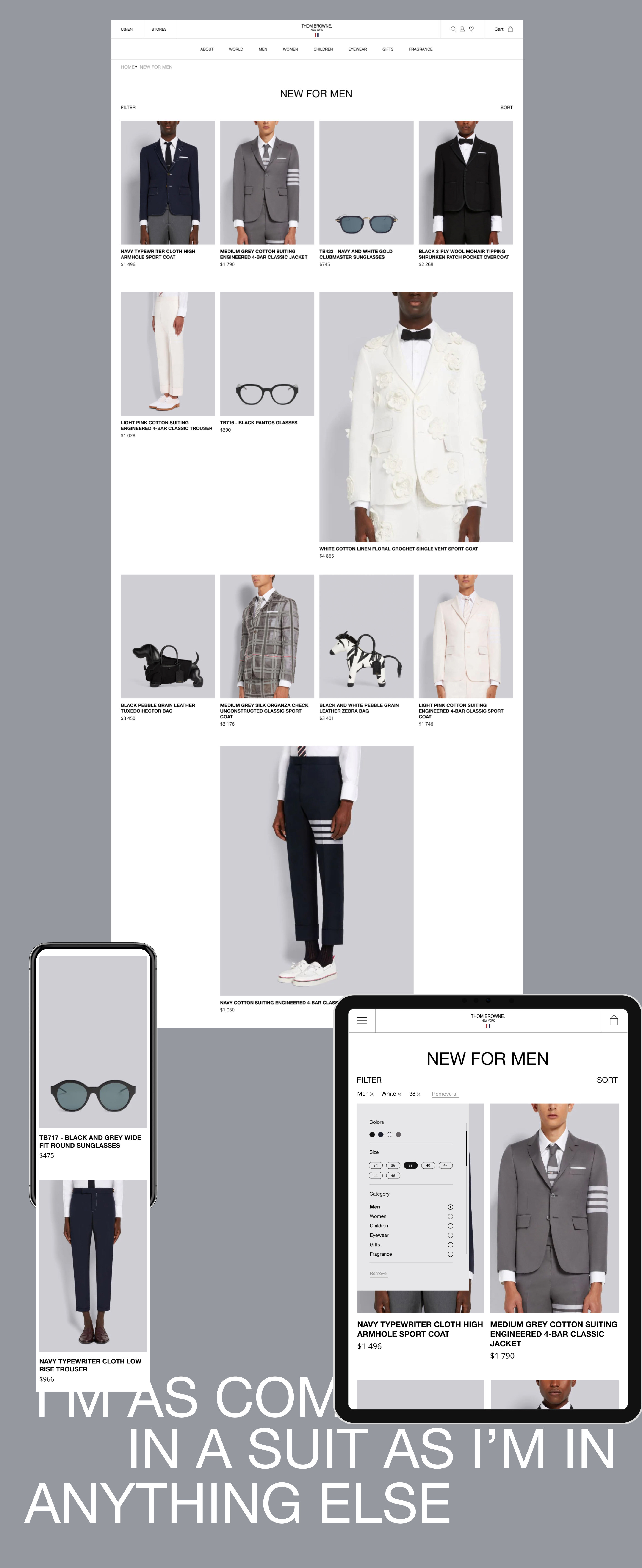 Thom Browne | e-commerce redesign — Изображение №5 — Интерфейсы на Dprofile