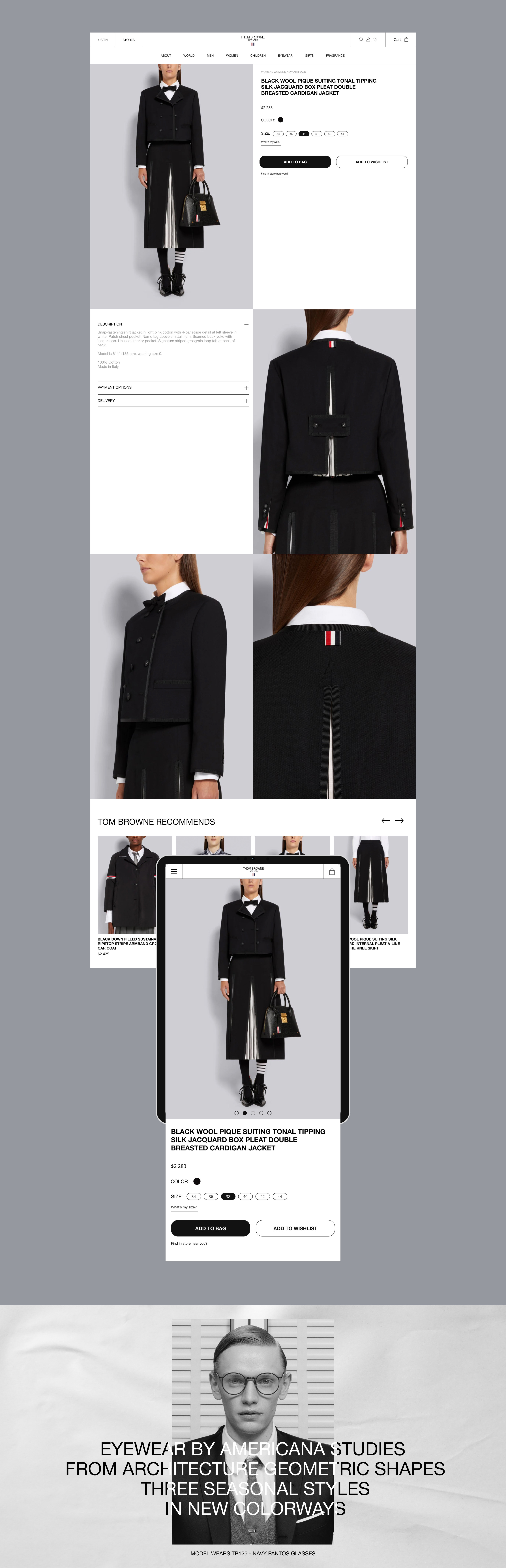 Thom Browne | e-commerce redesign — Изображение №7 — Интерфейсы на Dprofile