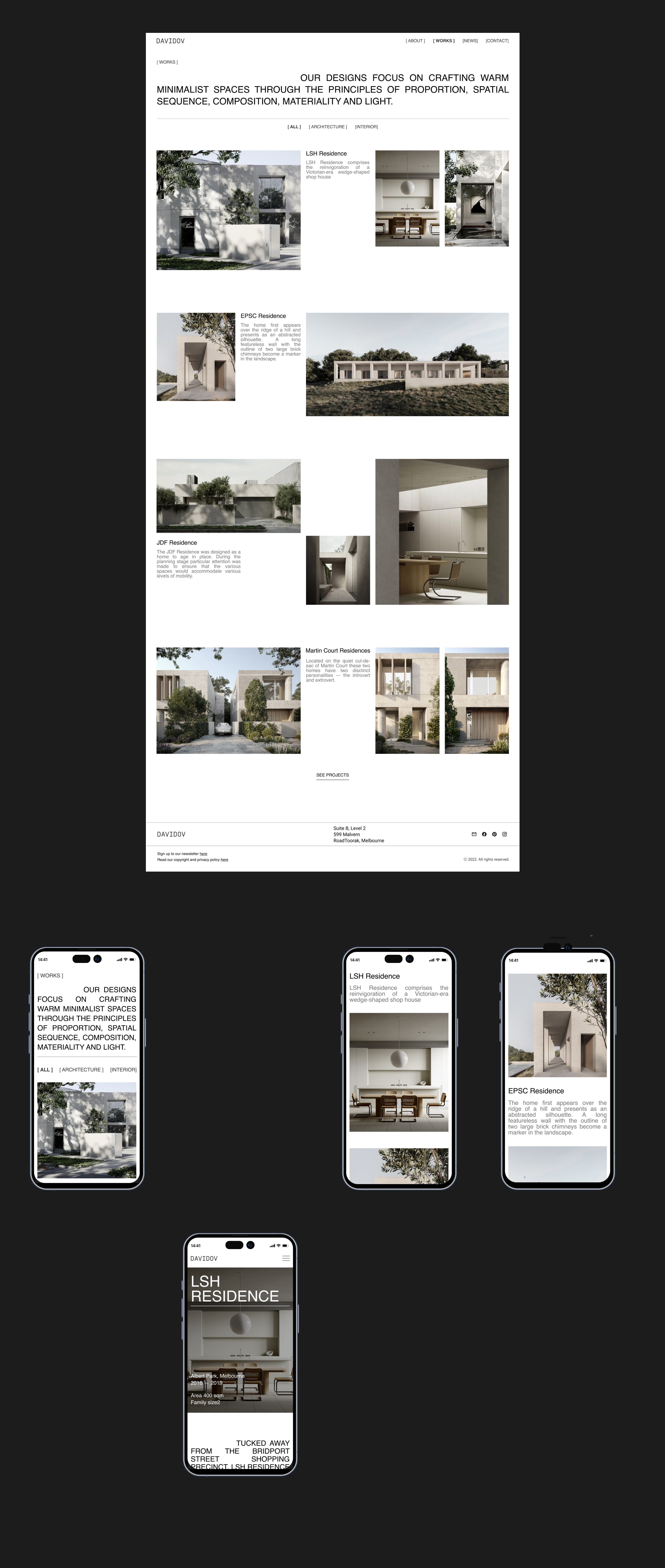 Davidov Architects | Corporate website — Изображение №3 — Интерфейсы на Dprofile