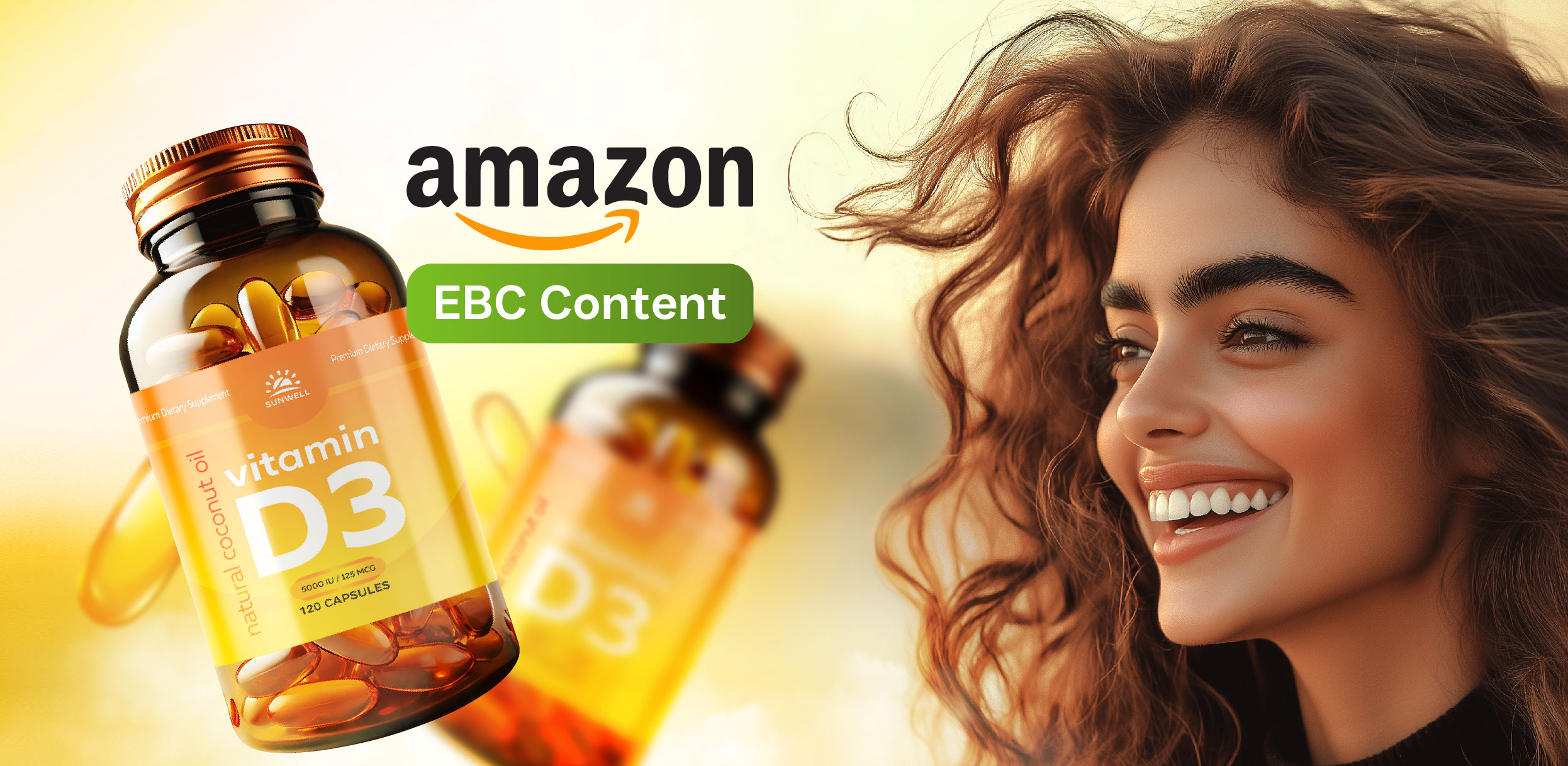 Дизайн бренда производителя витаминов D3 и Amazon листинг — Изображение №1 — Брендинг, Графика на Dprofile