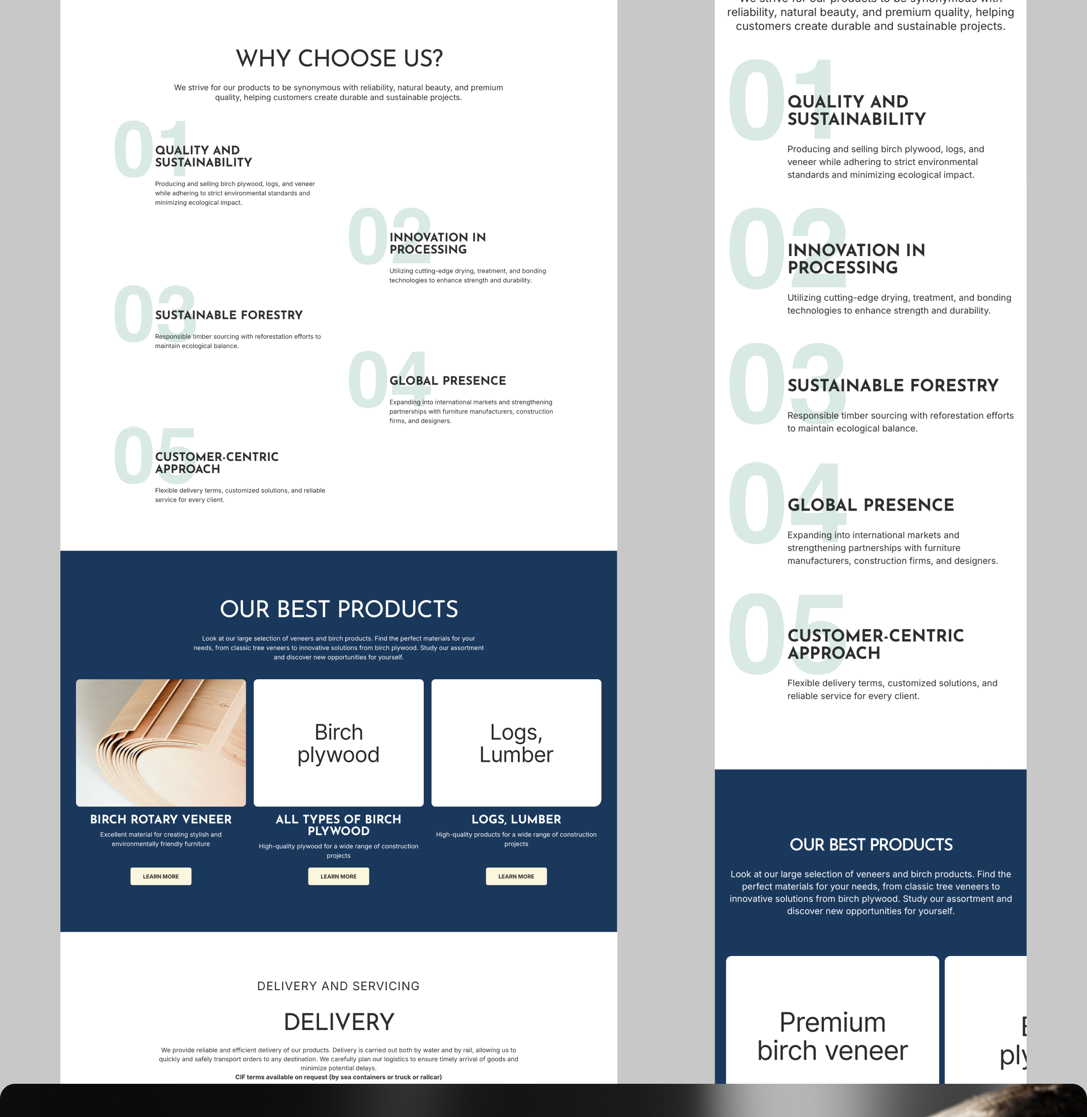 WoodEcoCorp — сайт-визитка — Изображение №8 — Интерфейсы, Брендинг на Dprofile