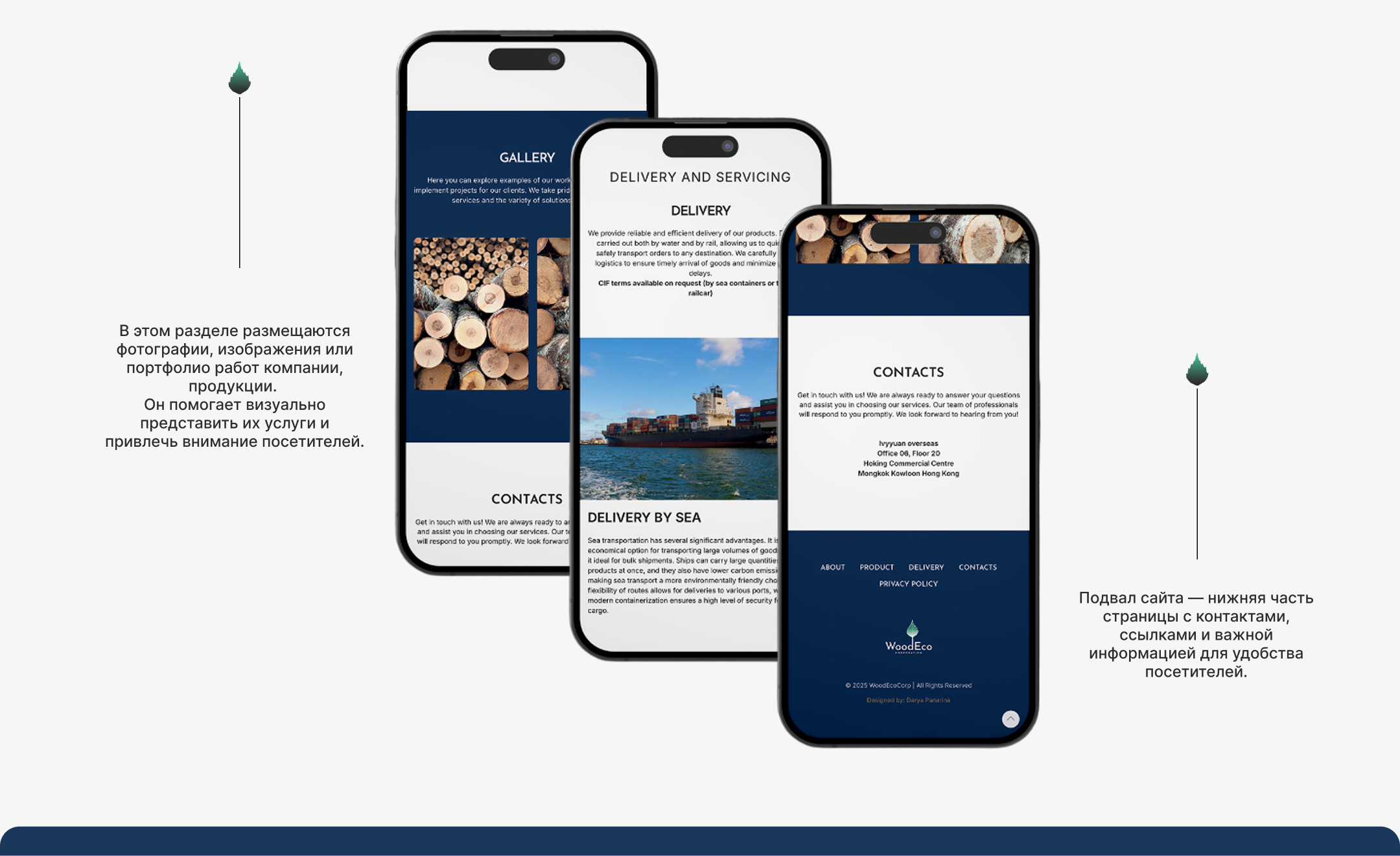 WoodEcoCorp — сайт-визитка — Изображение №12 — Интерфейсы, Брендинг на Dprofile