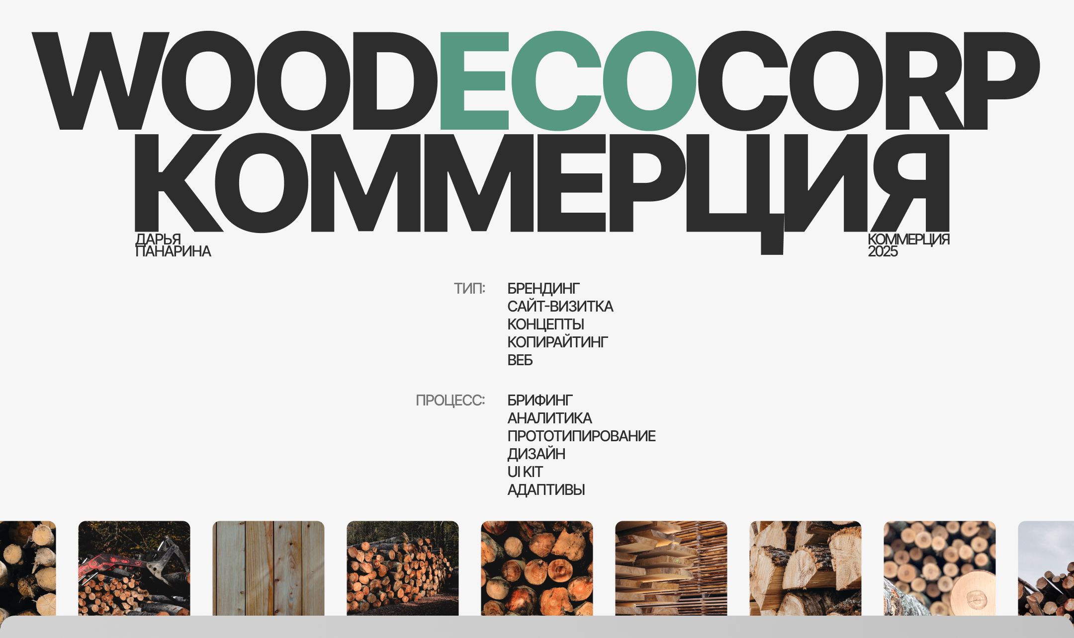 WoodEcoCorp — сайт-визитка — Изображение №1 — Интерфейсы, Брендинг на Dprofile