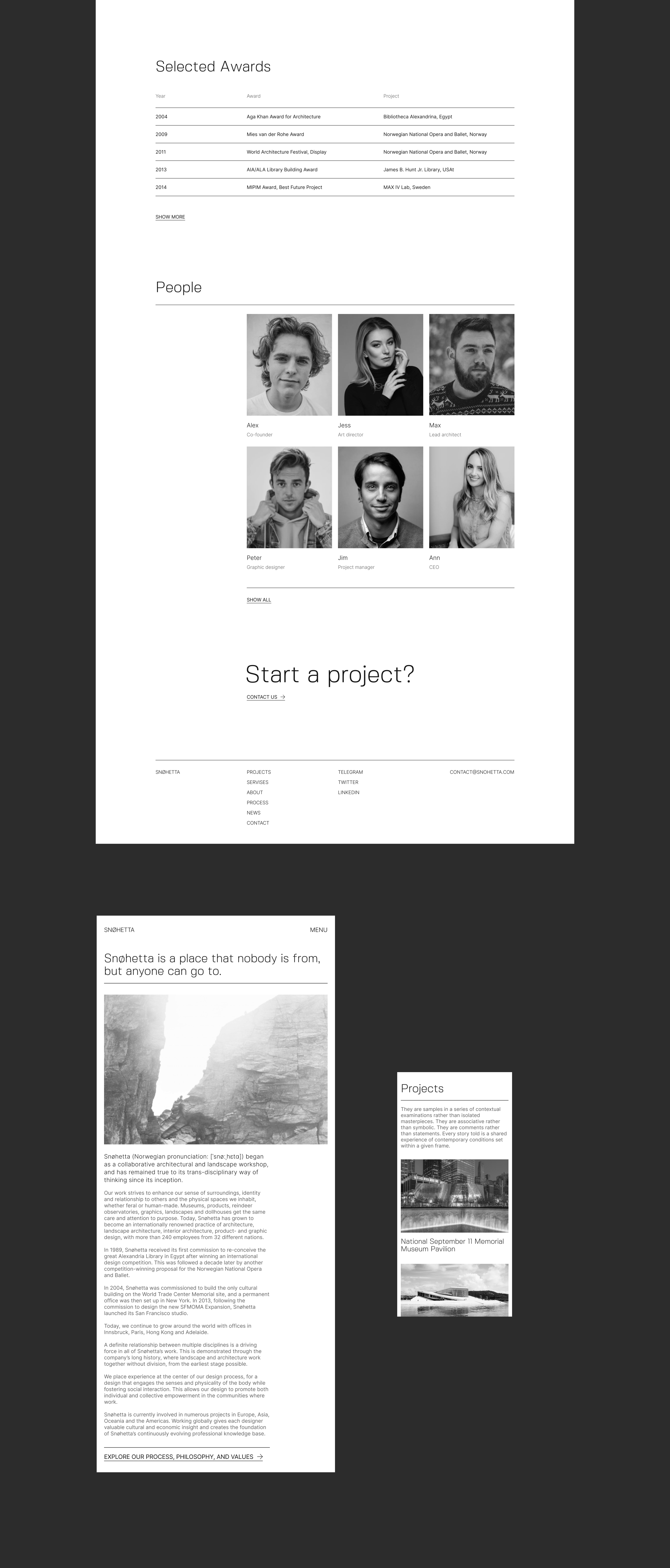 Snøhetta website redesgn — Изображение №14 — Интерфейсы, Анимация на Dprofile