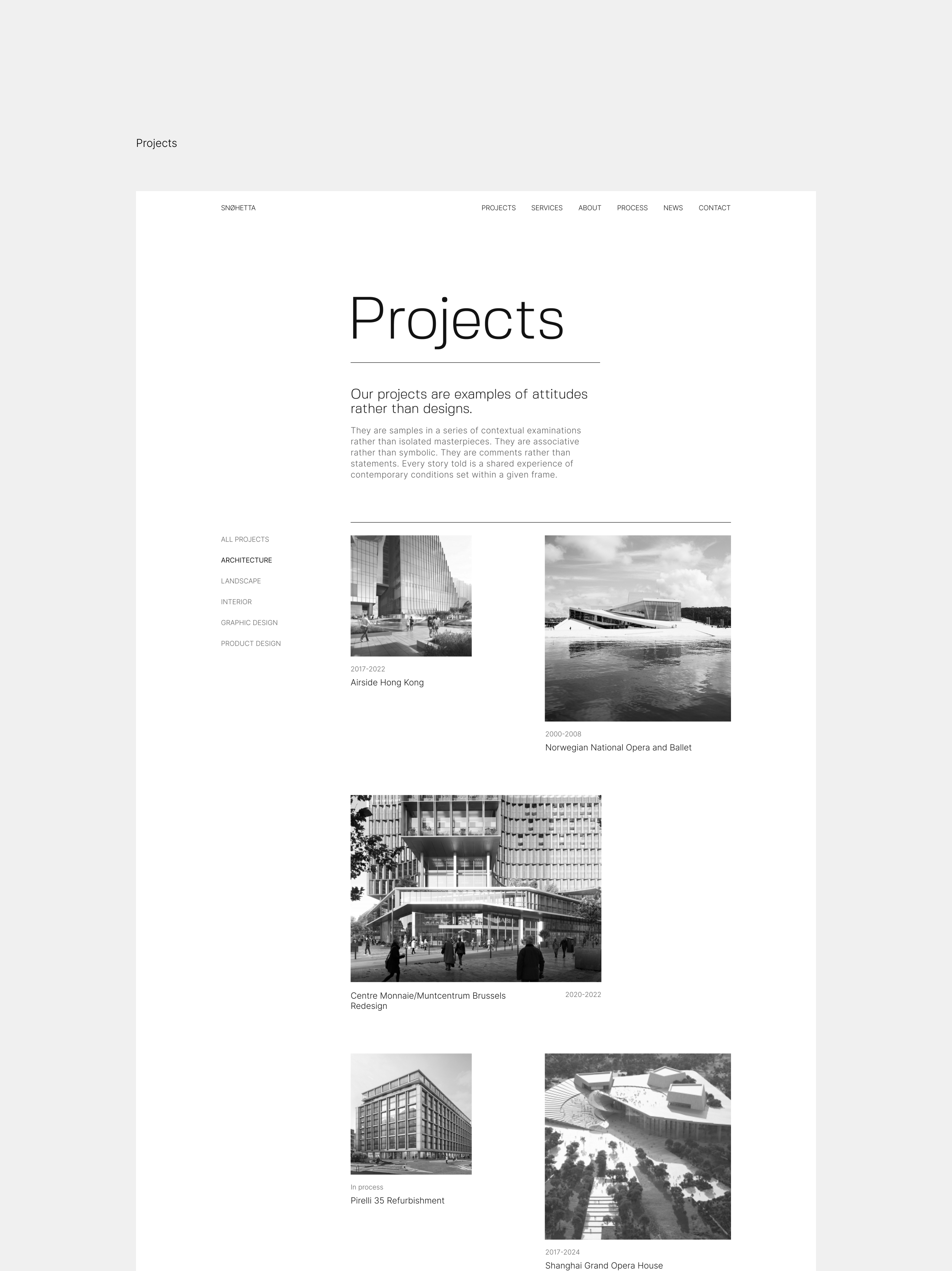 Snøhetta website redesgn — Изображение №7 — Интерфейсы, Анимация на Dprofile