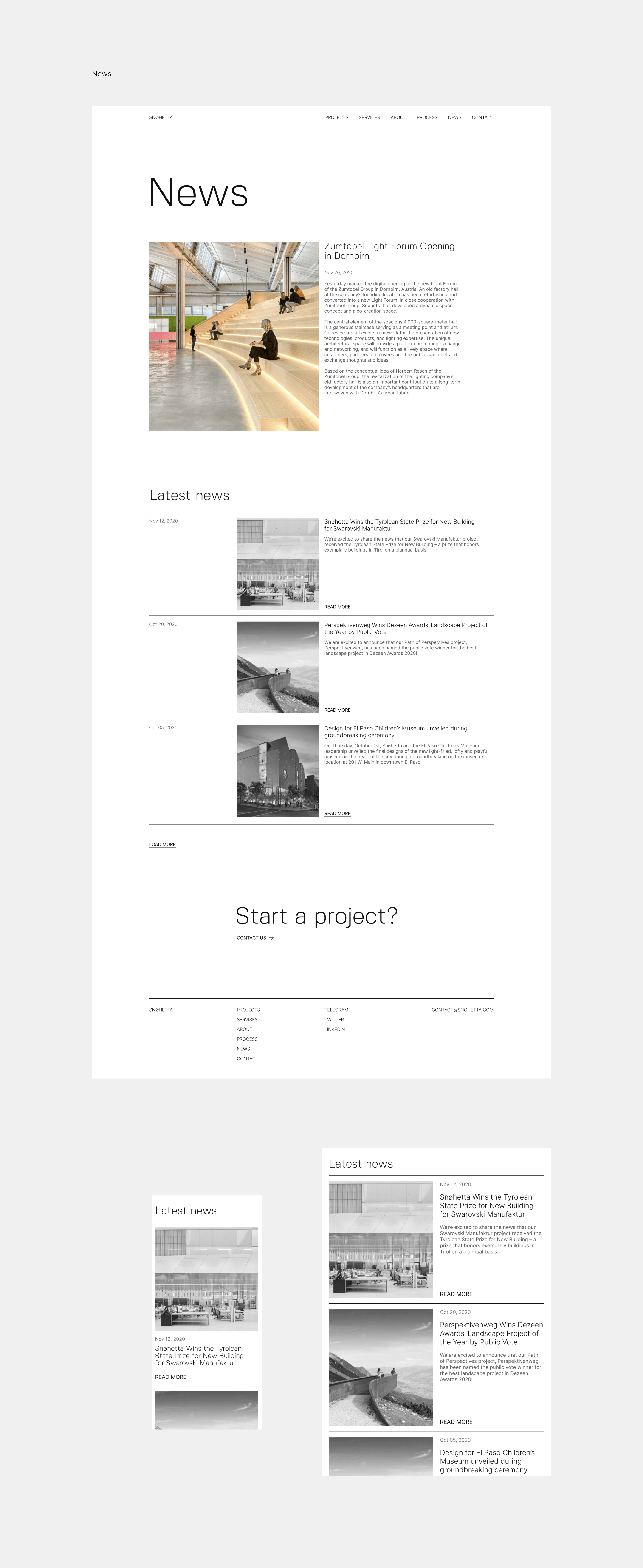 Snøhetta website redesgn — Изображение №17 — Интерфейсы, Анимация на Dprofile