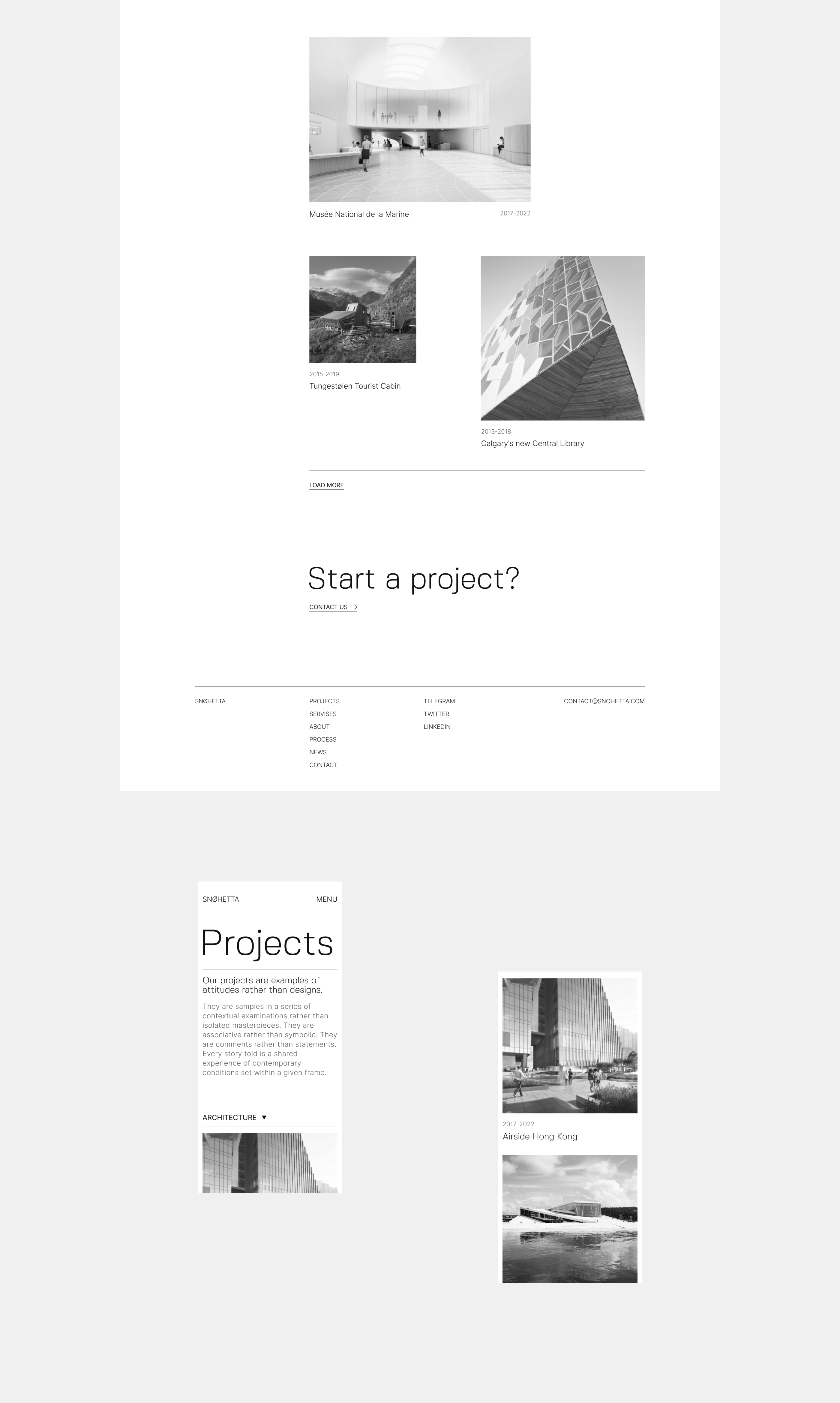Snøhetta website redesgn — Изображение №8 — Интерфейсы, Анимация на Dprofile