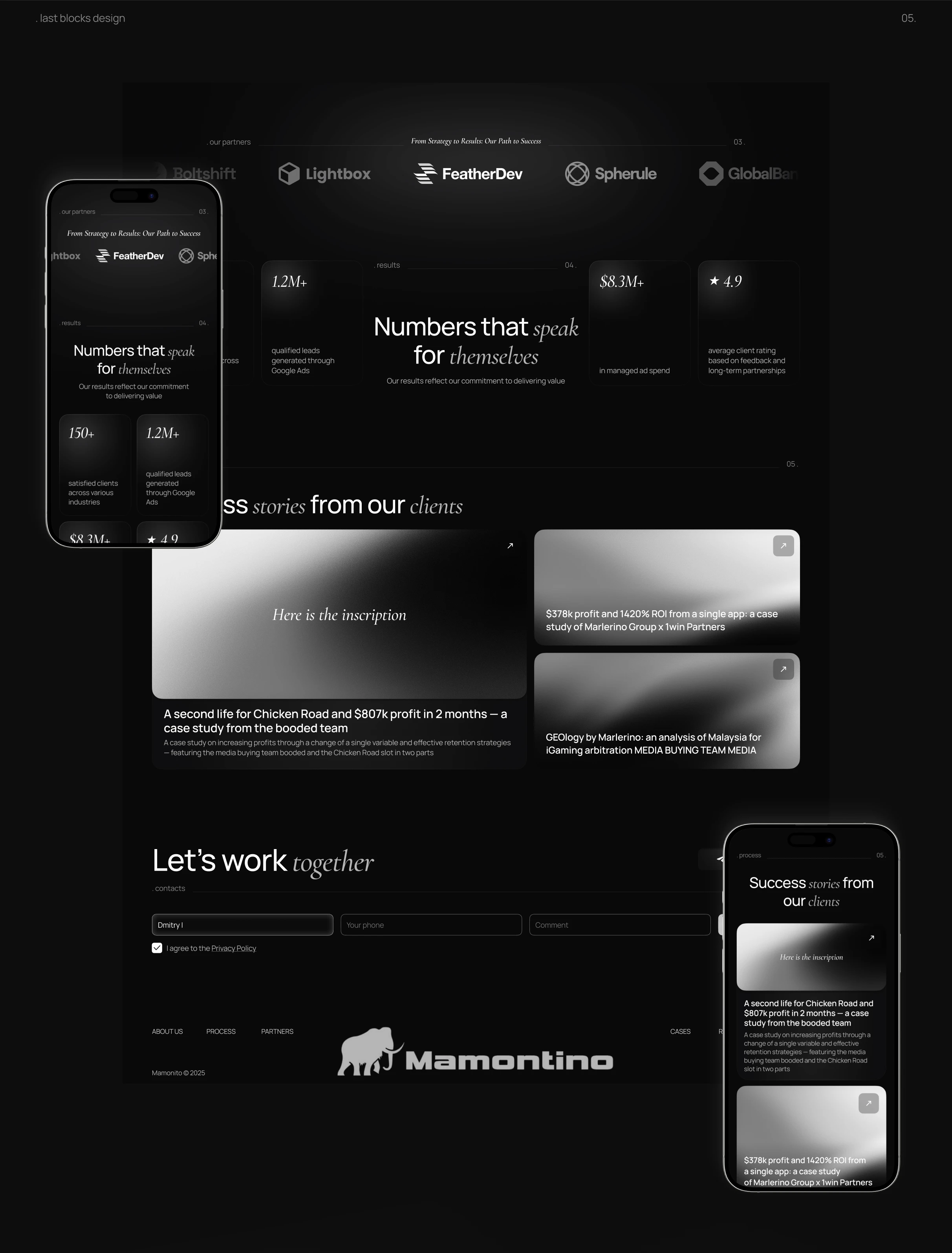 Mamontino | Landing page — Изображение №5 — Интерфейсы, Анимация на Dprofile