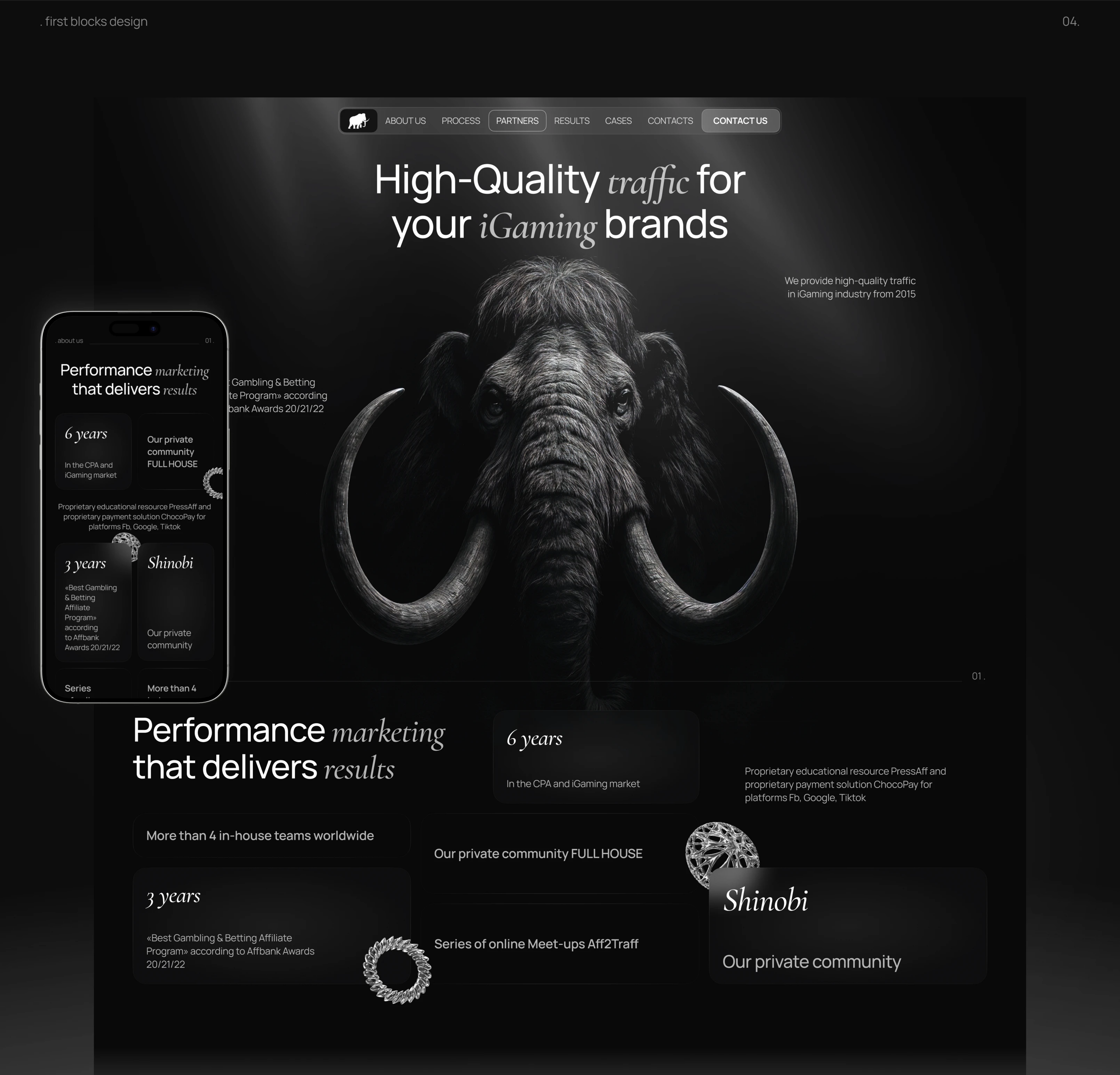 Mamontino | Landing page — Изображение №3 — Интерфейсы, Анимация на Dprofile