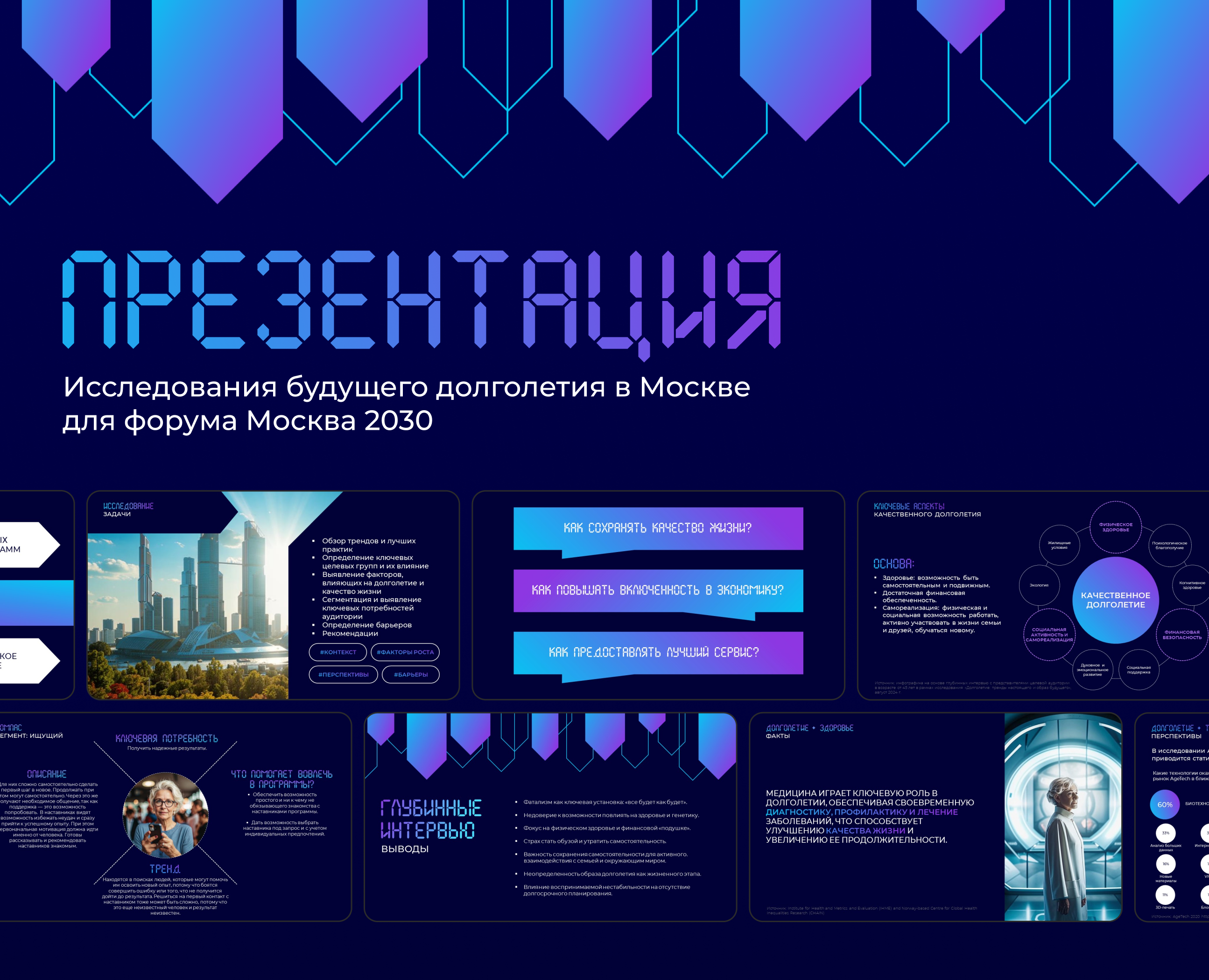 Дизайн презентации исследования в рамках форума Москва 2030 — Иллюстрация, Маркетинг на Dprofile