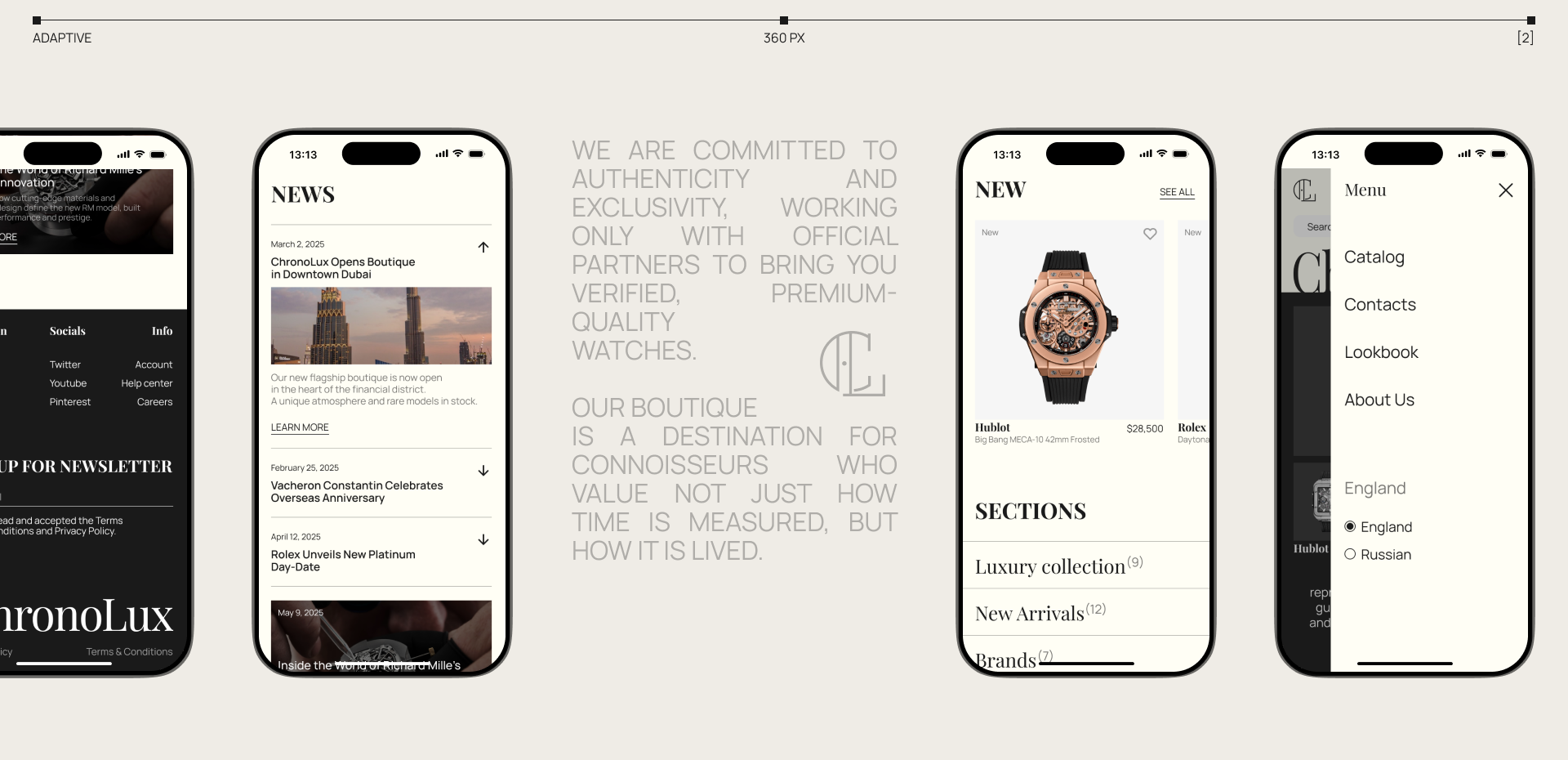 E-Commerce UI/UX - Luxury Watch - ChronoLux — Изображение №4 — Интерфейсы, Брендинг на Dprofile