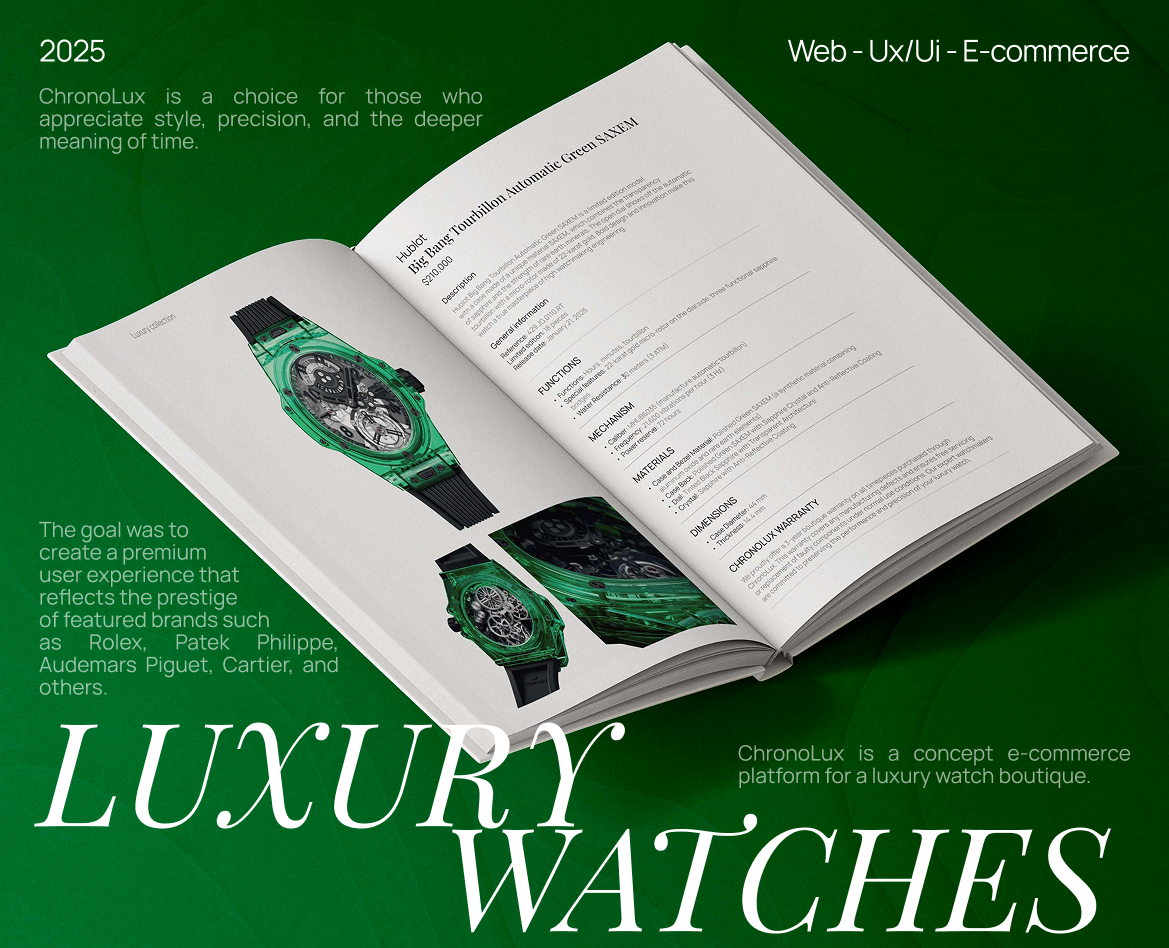 E-Commerce UI/UX - Luxury Watch - ChronoLux — Интерфейсы, Брендинг на Dprofile