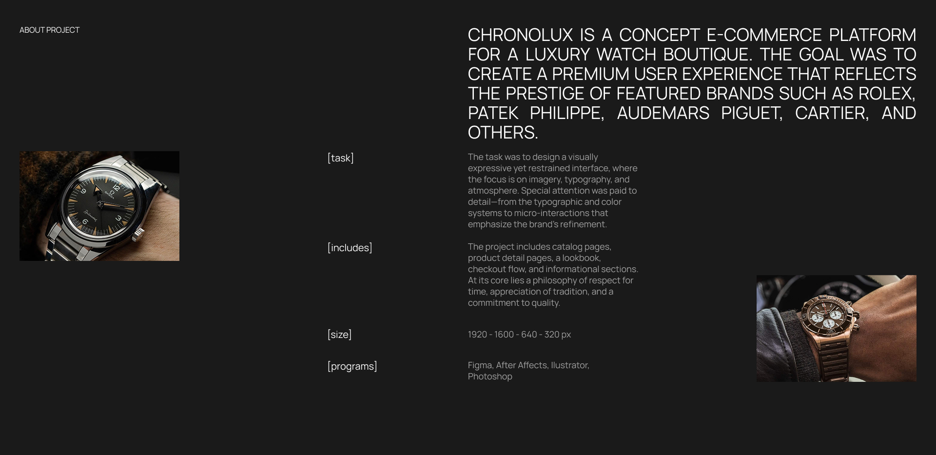 E-Commerce UI/UX - Luxury Watch - ChronoLux — Изображение №2 — Интерфейсы, Брендинг на Dprofile