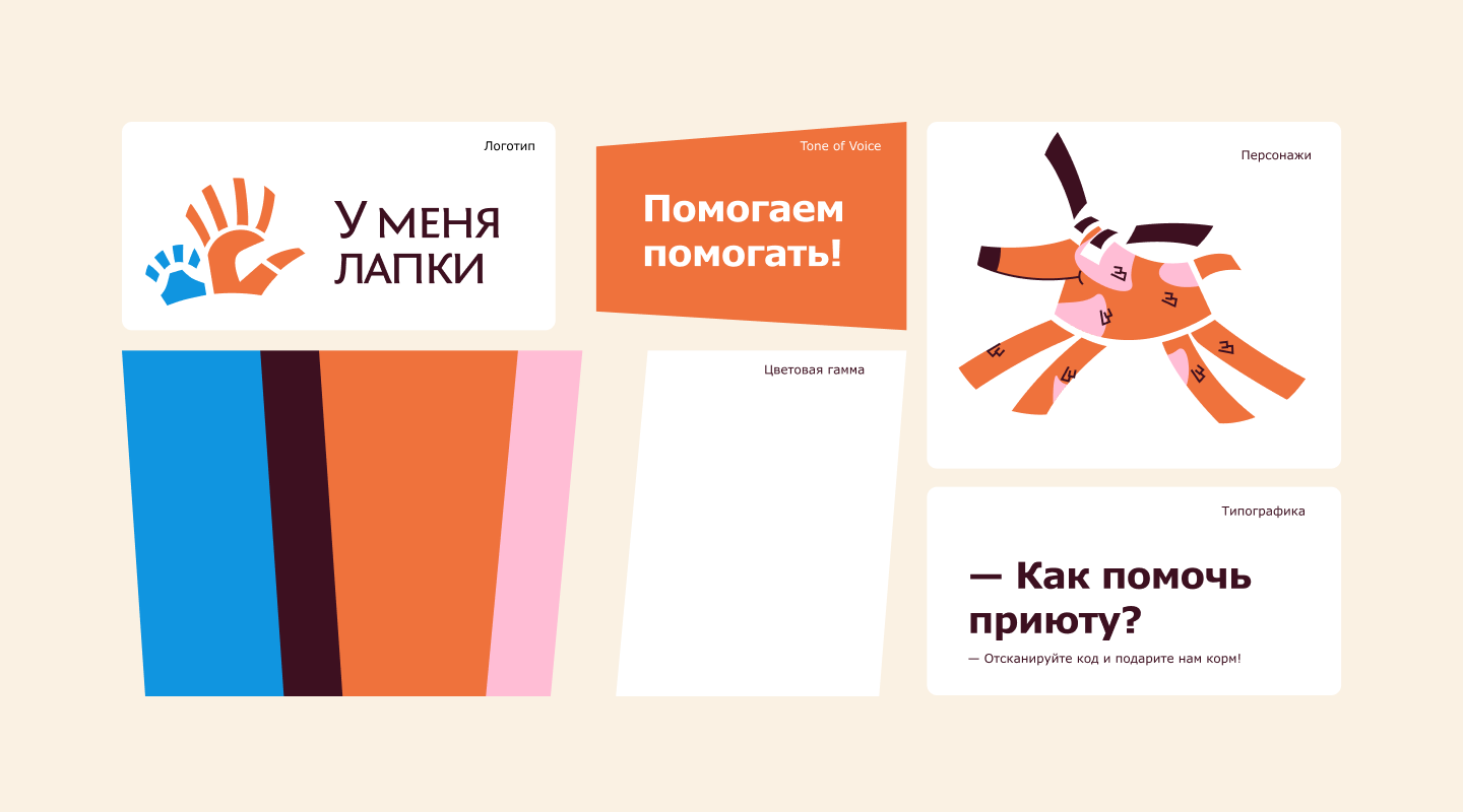Фирменный стиль для приюта «У меня лапки» — Изображение №3 — Брендинг на Dprofile