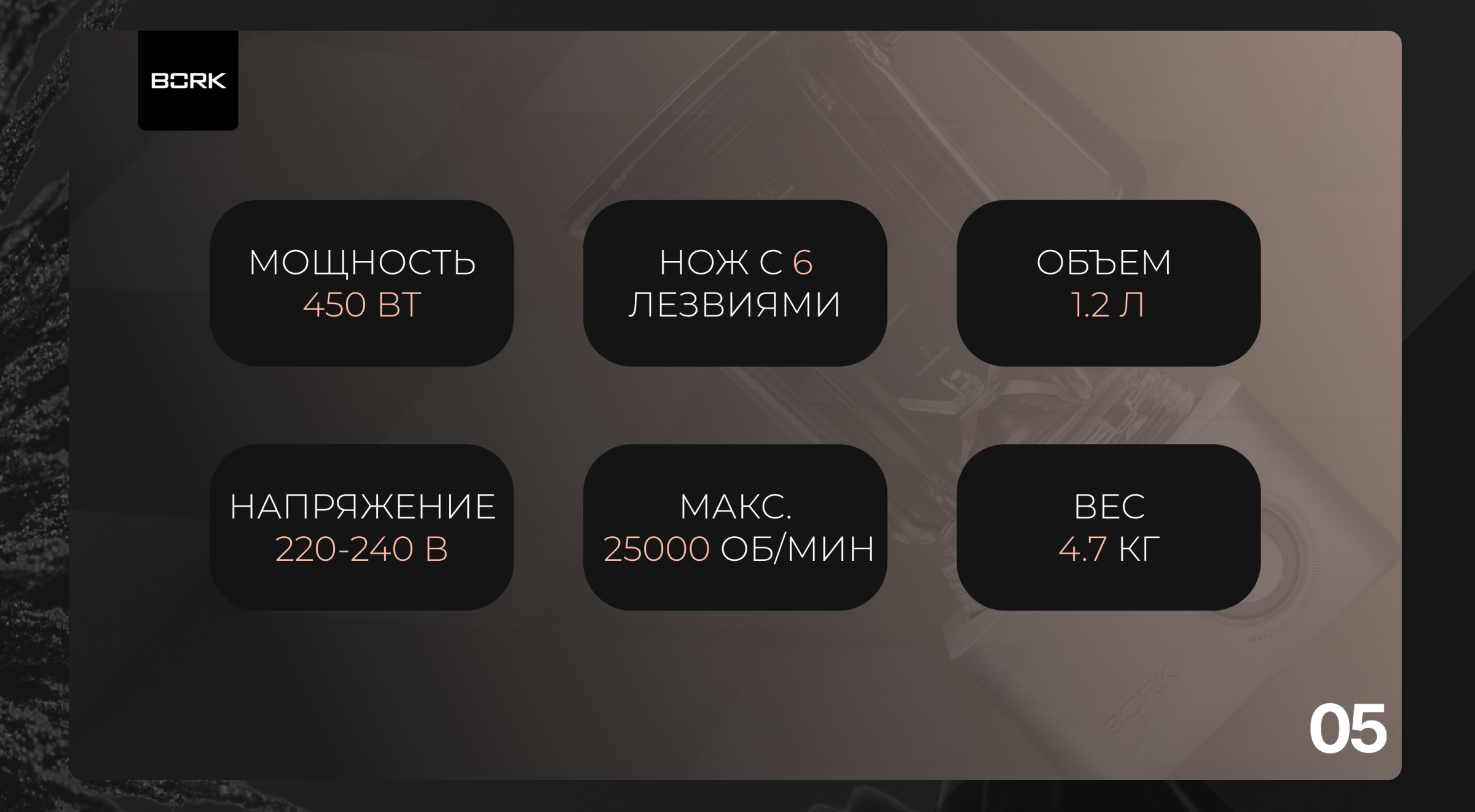 Концепт презентации для блендера BORK — Изображение №7 — Интерфейсы, Брендинг на Dprofile