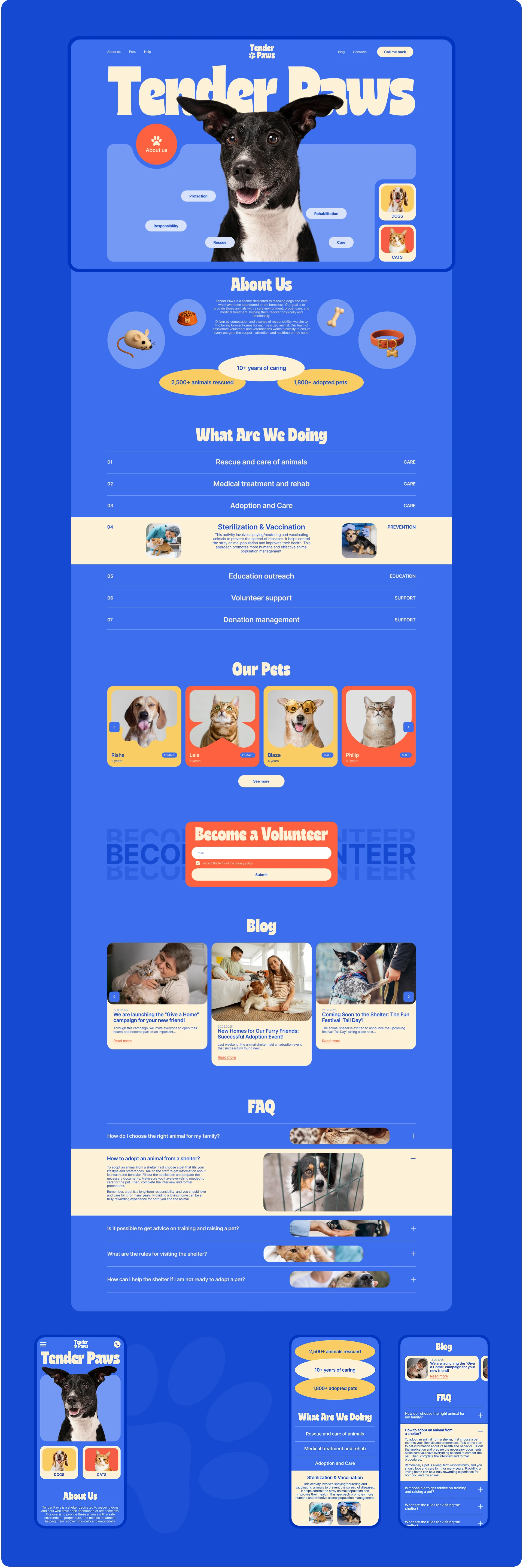 Tender Paws | Corporate website concept — Изображение №3 — Интерфейсы на Dprofile